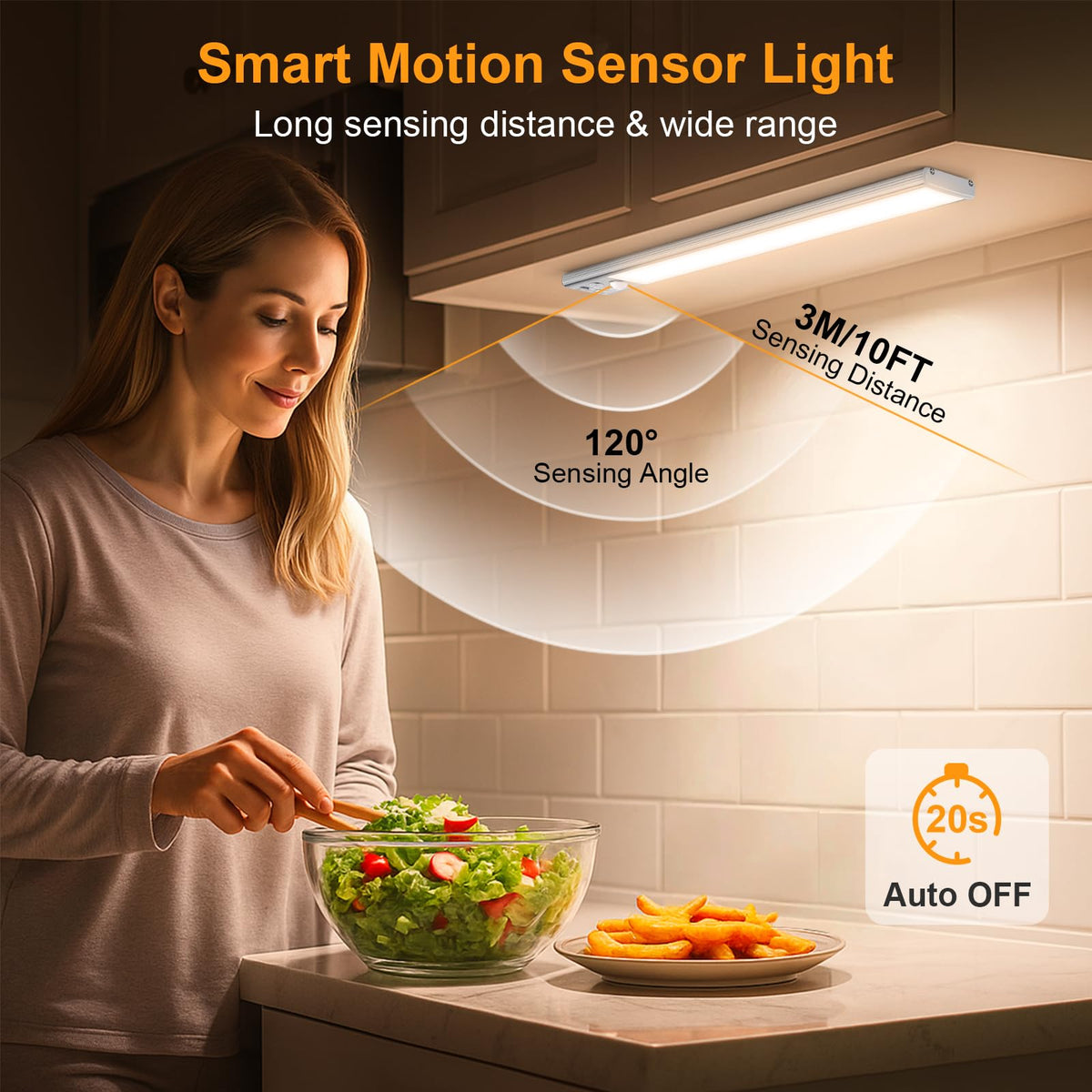 Gritin Under Cabinet Kitchen Lights Rechargeable 2 Pack-3 Color Temps