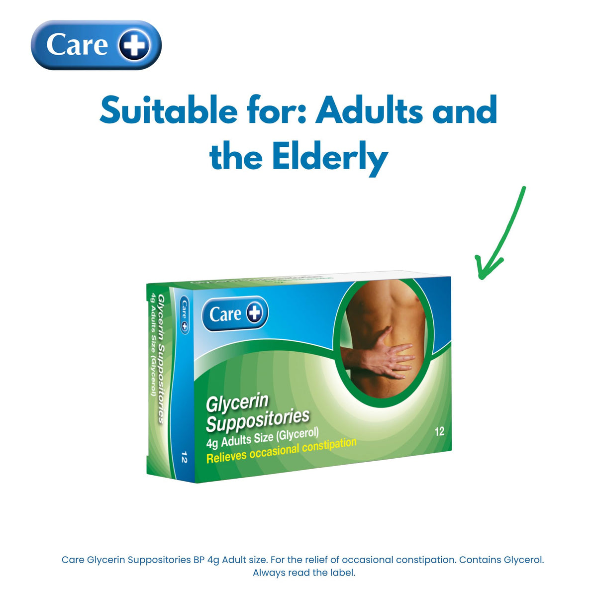 Two Packs of Care Glycerin Suppositories 4g Adult 12
