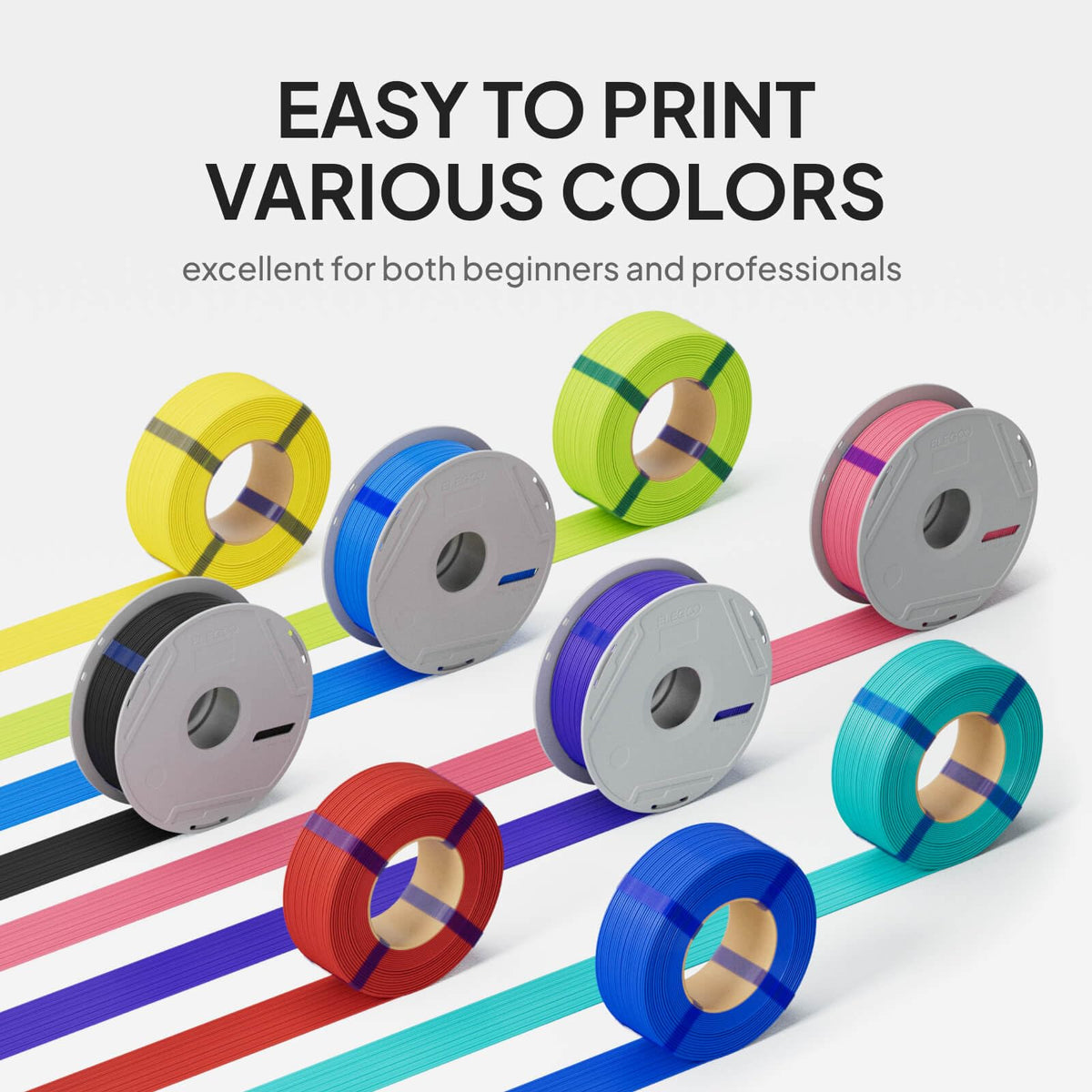 ELEGOO PLA Basic Refill 3D Printer Filament 1.75mm Red 1KG, Easy Storage