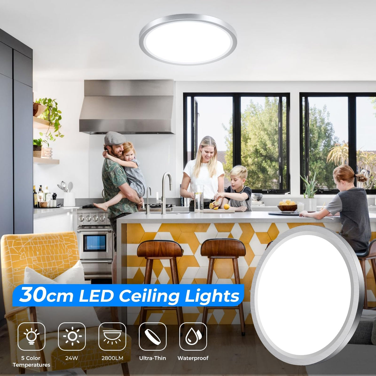 Peasur Bathroom Light, 3000K/3500K/4000K/5000K/6500K 5 Color Temperature