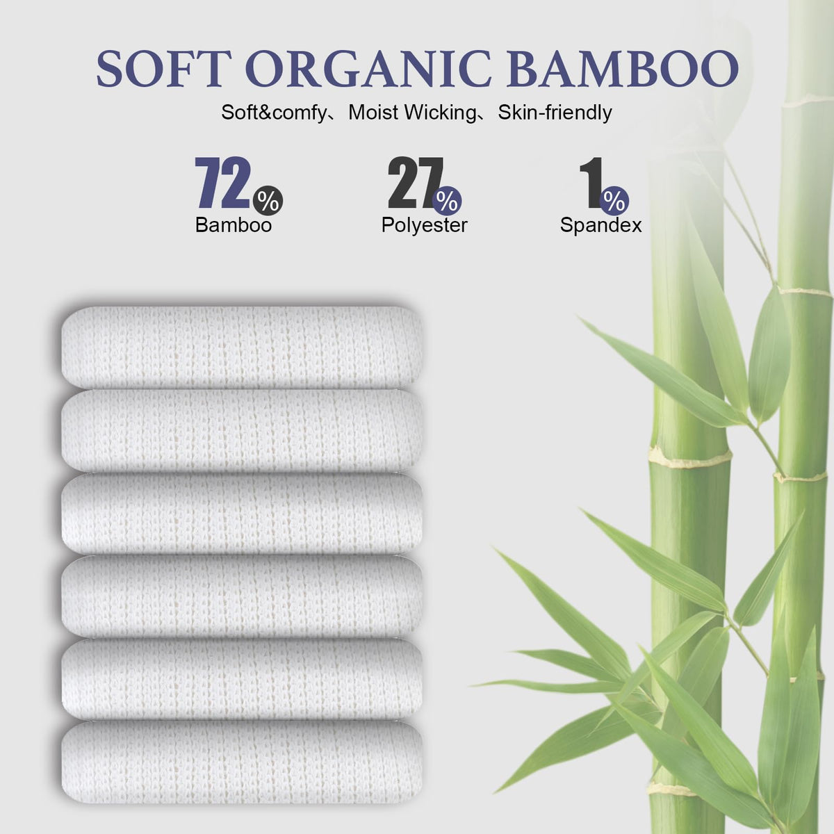 Niorasen Men's Extra Wide Diabetic Bamboo Socks, 3/6 Pairs