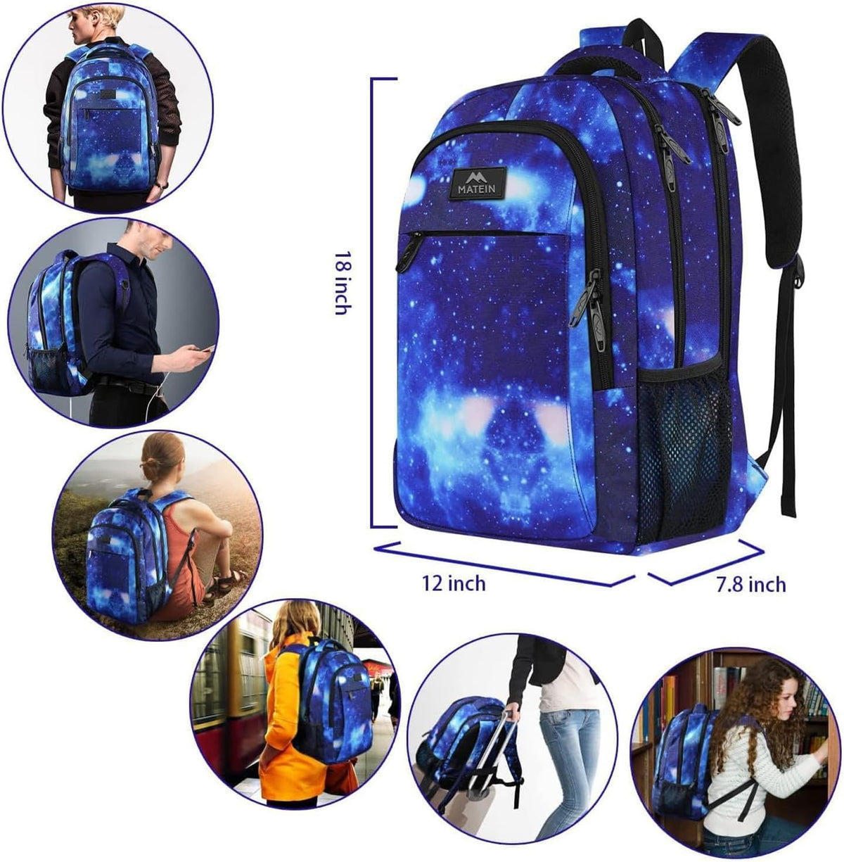 MATEIN Travel Laptop Backpack, Work Bag Laptop Bag, Rucksack for Men Work