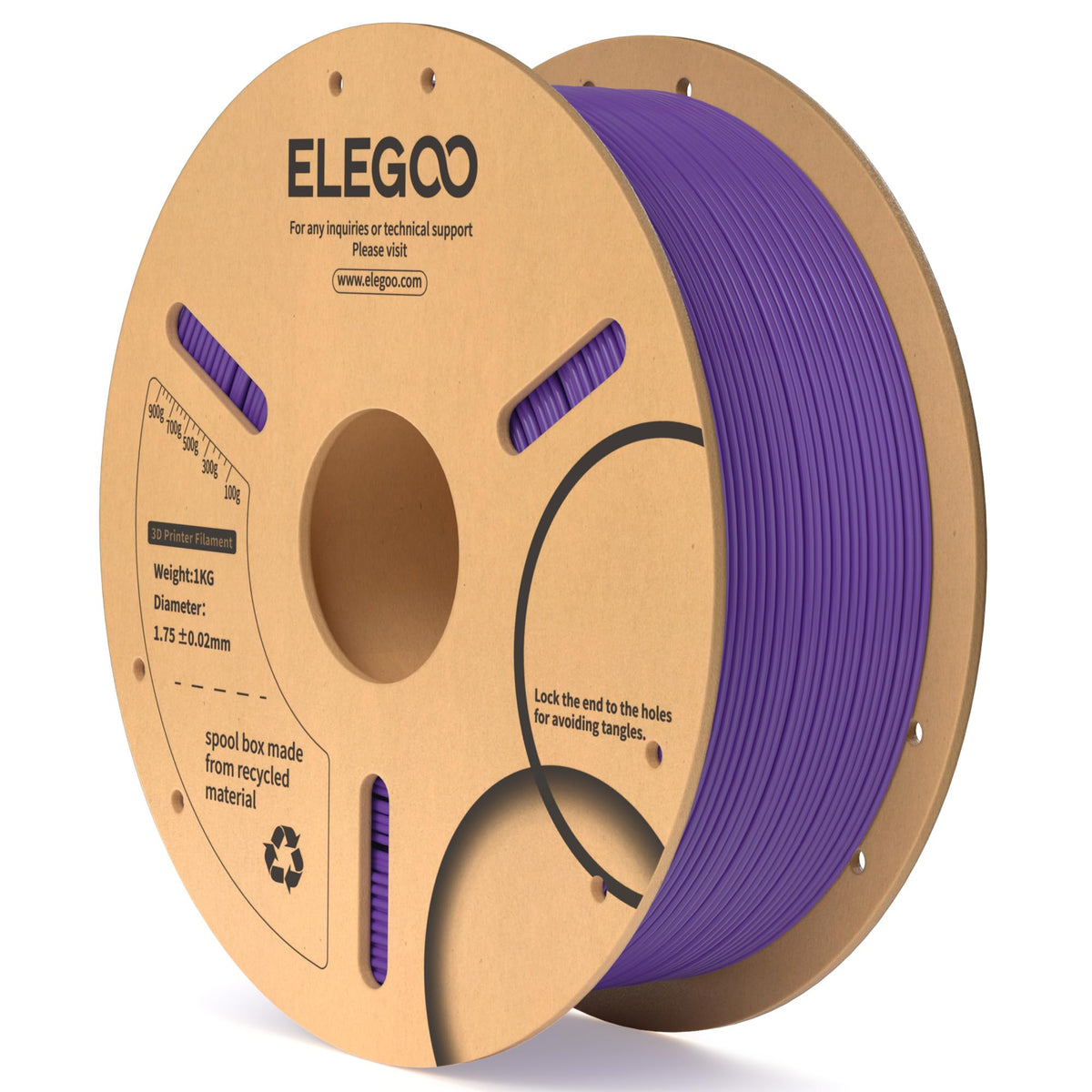 ELEGOO PLA Filament 1.75mm Black 1KG, 3D Filament Dimensional Accuracy +/- 0.02mm, 1kg Cardboard Spool(2.2lbs) 3D Printing Filament Fits for Most FDM 3D Printers