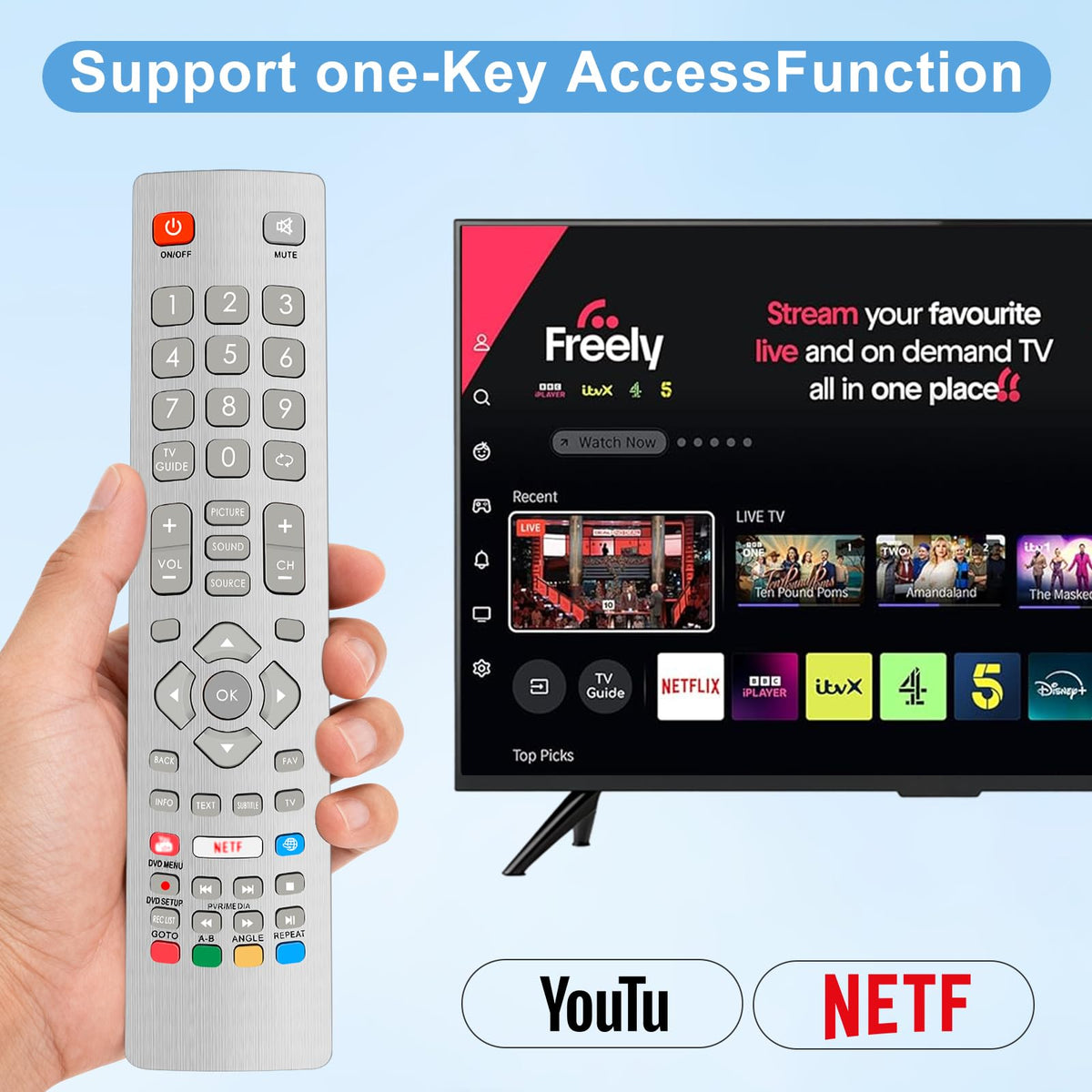 Replacement Hisense TV Remote Control for Hisense VIDAA 4K UHD FHD QLED LED LCD HDTV Smart TV Remote Replacement with 12 Shortcut Buttons, No Setup Required
