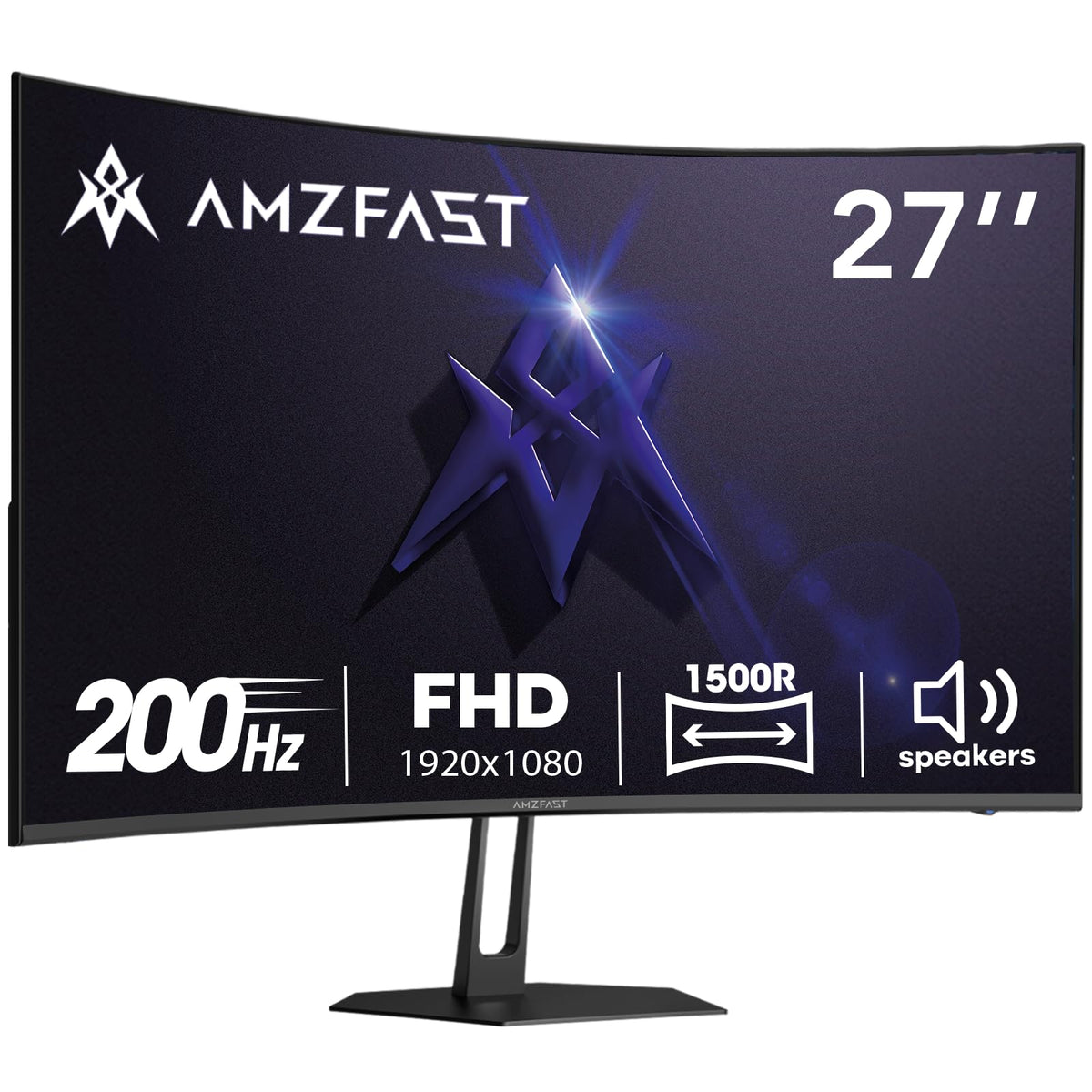 Amzfast 24 Inch 200Hz Gaming Monitor, FHD 1080P Fast IPS, 1ms MPRT, Adaptive Sync, AI-Crosshair, 110% sRGB, HDR, Low Blue Light, HDMI2.0&DP1.4, VESA75x75mm for PC Desktop Laptop PS5 Xbox, G24X1W