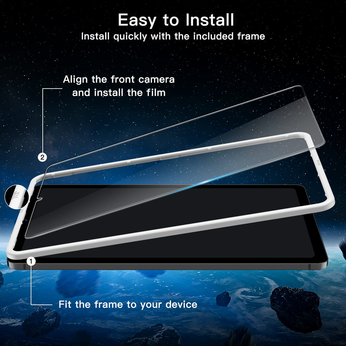JETech Screen Protector for Galaxy Tab S10 Lite/S10 FE/S9 FE/S9, 2-Pack