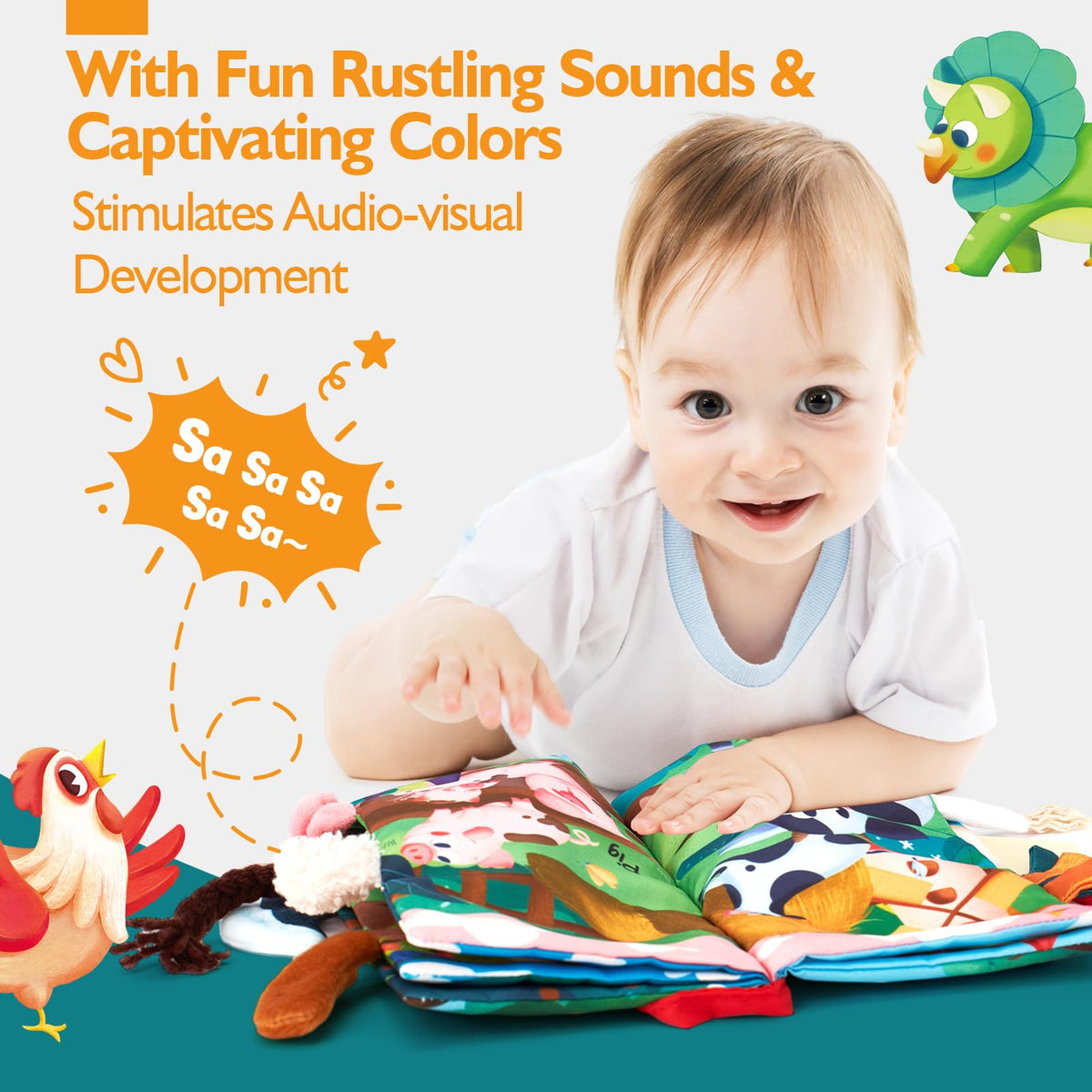 hahaland Baby Books 0-6 Months Infant Tummy Time Toys High Contrast