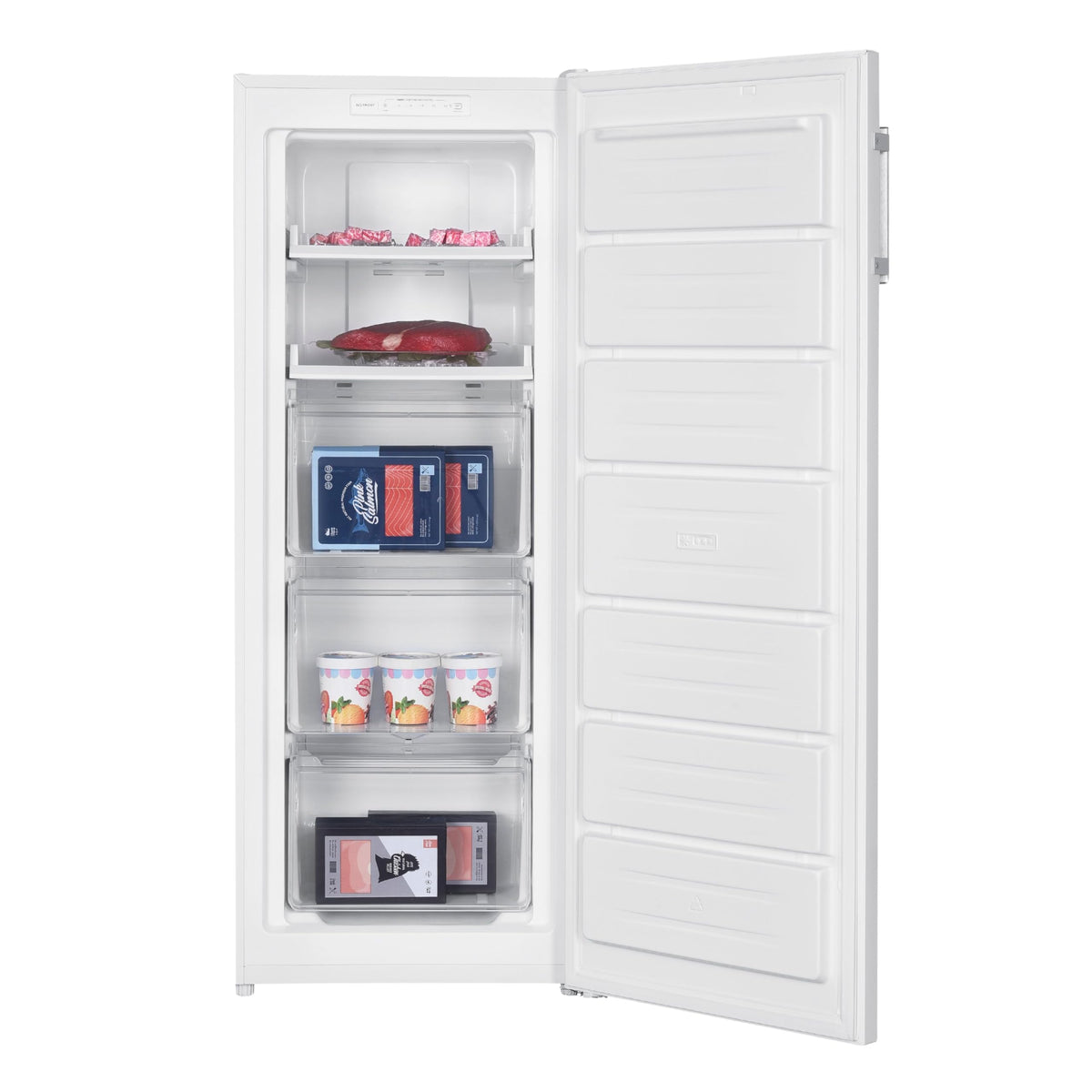 Teknix UC48F2W Freestanding Undercounter Freezer - 48cm Width / 60 Litre Capacity - Suitable for Outbuildings - 3 Large Compartments - 4 Star Freezer Rating - White