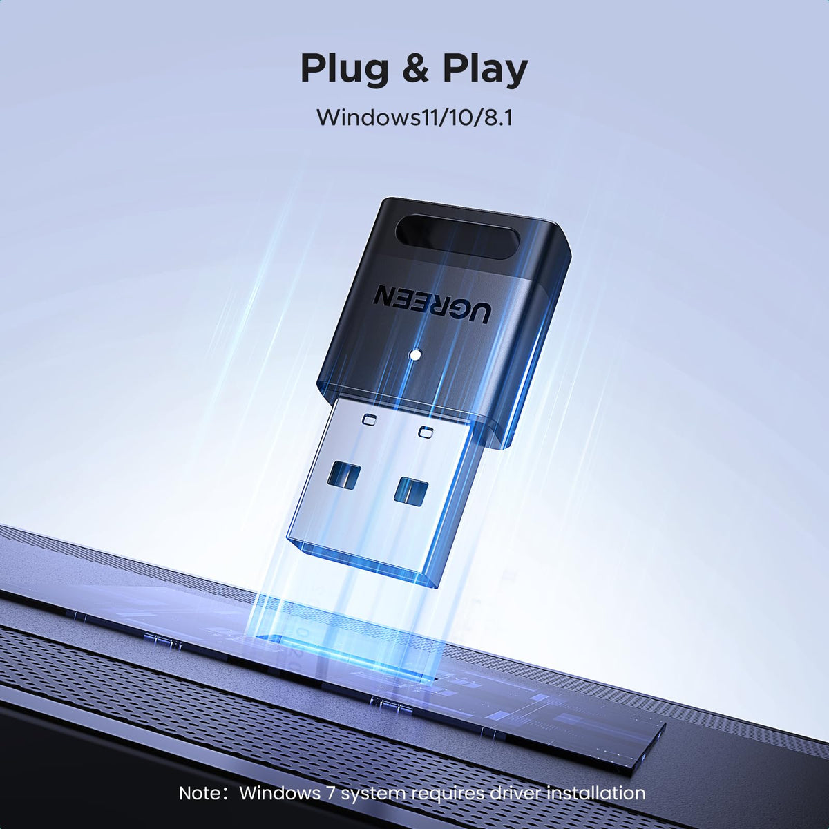 UGREEN Bluetooth 6.0 Adapter, USB Bluetooth Dongle for PC, Plug & Play