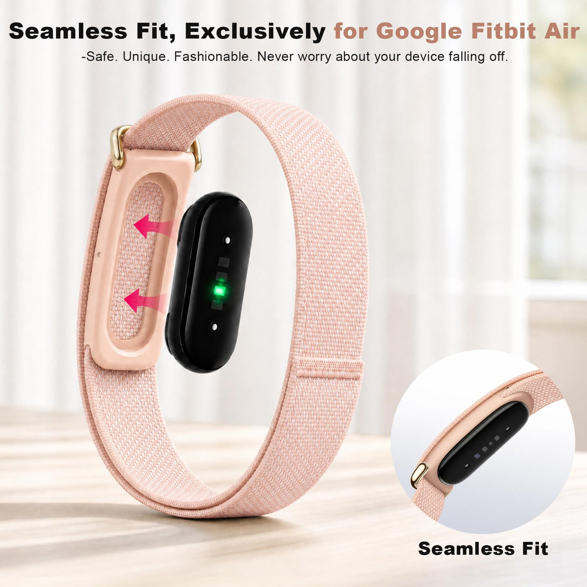 Compatible with Google Fitbit Air Strap Nylon Loop Sport Replacement Band