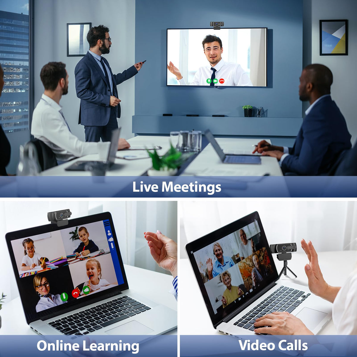 YIMONA FHD 1080P/30fps Webcam for PC/Laptop/Mac, 110° View Webcam with Mics, Privacy Cover, Auto Light Correction, Fixed Focus, Plug&Play USB Web Camera for Live Streaming, Video Calling, Conferences