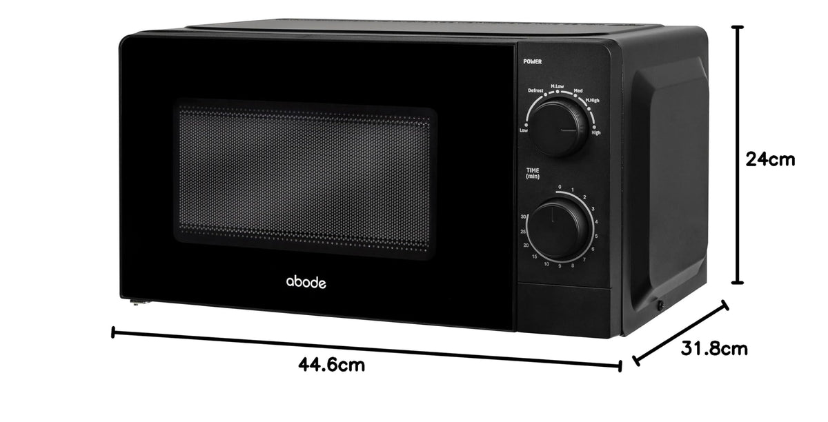 Abode Touch Control Microwave 20 Litre Black Digital 700W with Clock & Timer, 5 Auto Cook Settings & Defrost, 10 Power Levels AMT2012B (Touch Control, Silver)