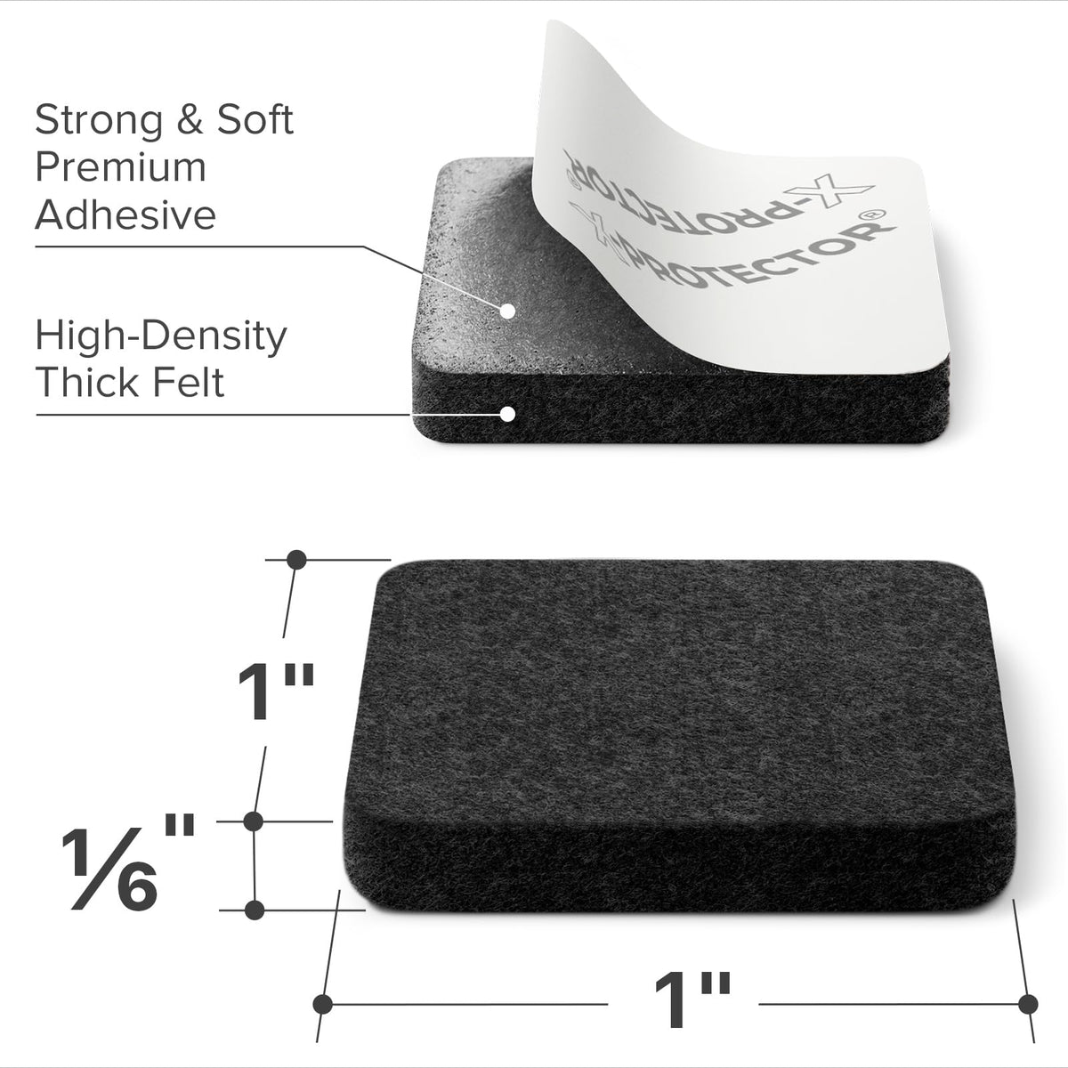 Chair Pads Floor Protectors X-PROTECTOR 48 PCS 25mm - Felt Furniture Pads