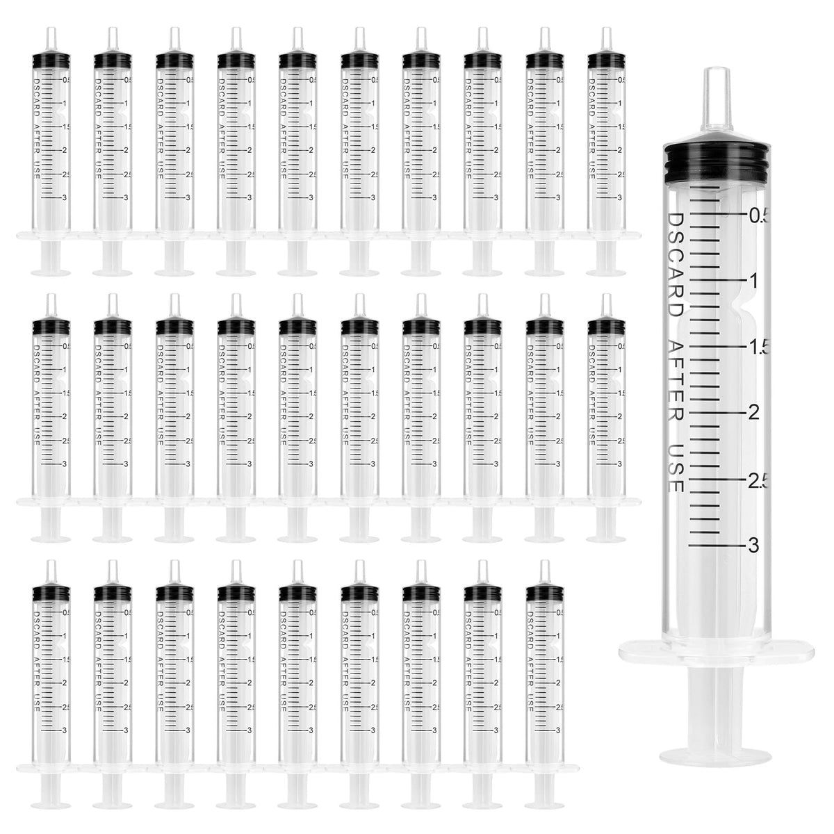 OFFCUP Plastic Syringes, 8pcs No Needle Syringe, 10ml Liquid Measuring Syringe with Luer Slip Tip for Refilling and Measuring Liquids, Scientific Labs Experiment, Feeding Pets (No Needle)