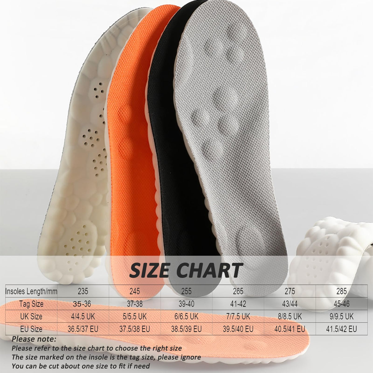 Memory Foam Insoles with Arch Support for Women Men,Comfort Massage Insoles Replacement Shoe Inserts for Trainers Sneakers Sports Shoes Work Boots,Breathable,Shock Absorption (Sky Blue, 5/5.5UK)