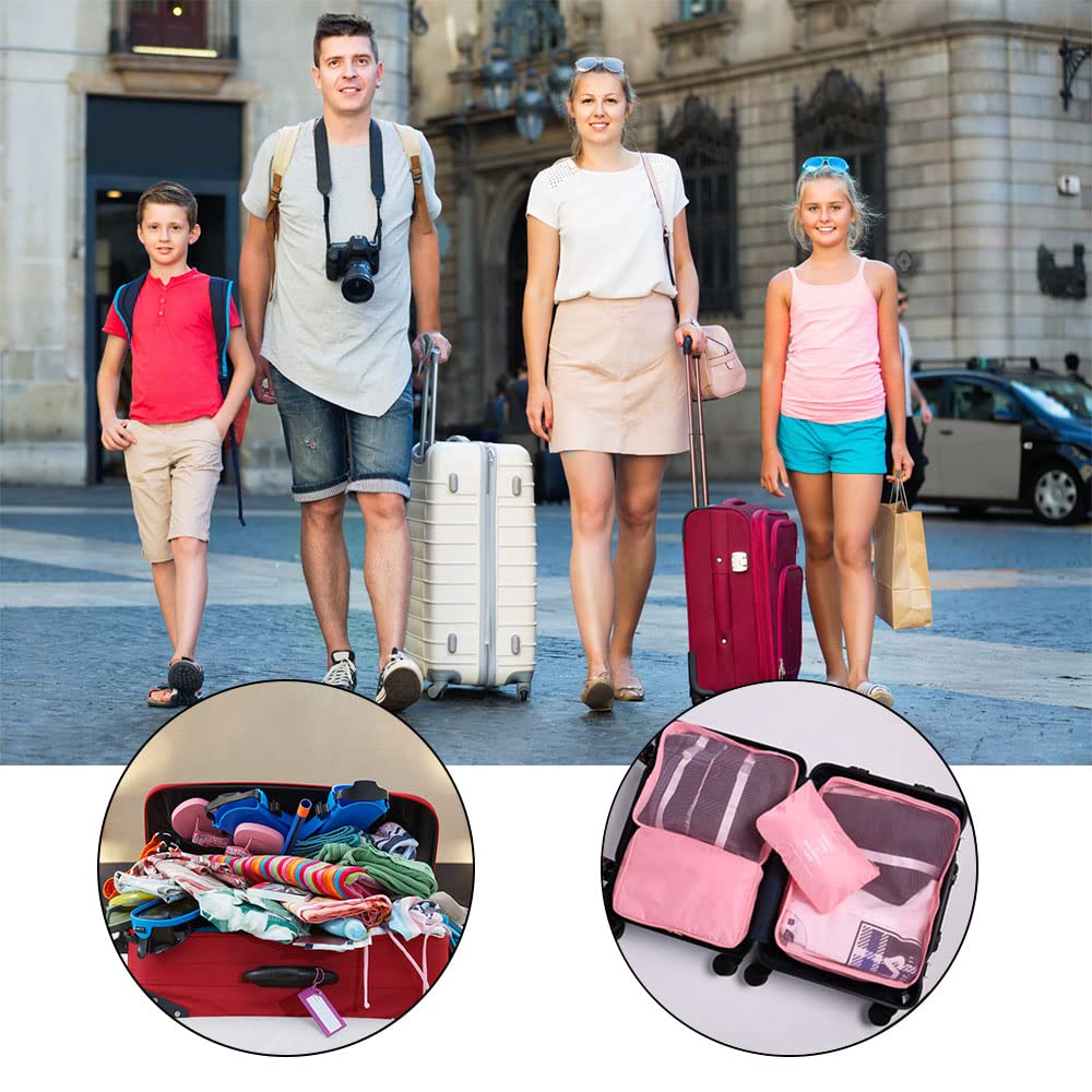 OSDUE Packing Cubes for Suitcase, 8PCS Thickening Travel Organiser Packing Bags Lightweight Travel Accessories Organizers Essentials Clothes Shoes Cosmetics Toiletries Storage Bags