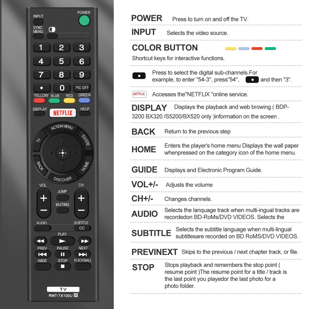 Universal Remote for LG TV Remote Control (All Models) Compatible with All L G LED OLED LCD UHD HDTV HDR Webos 4K 8K Smart TV with Netflix,Video,L G Channels Button,Disney Plus
