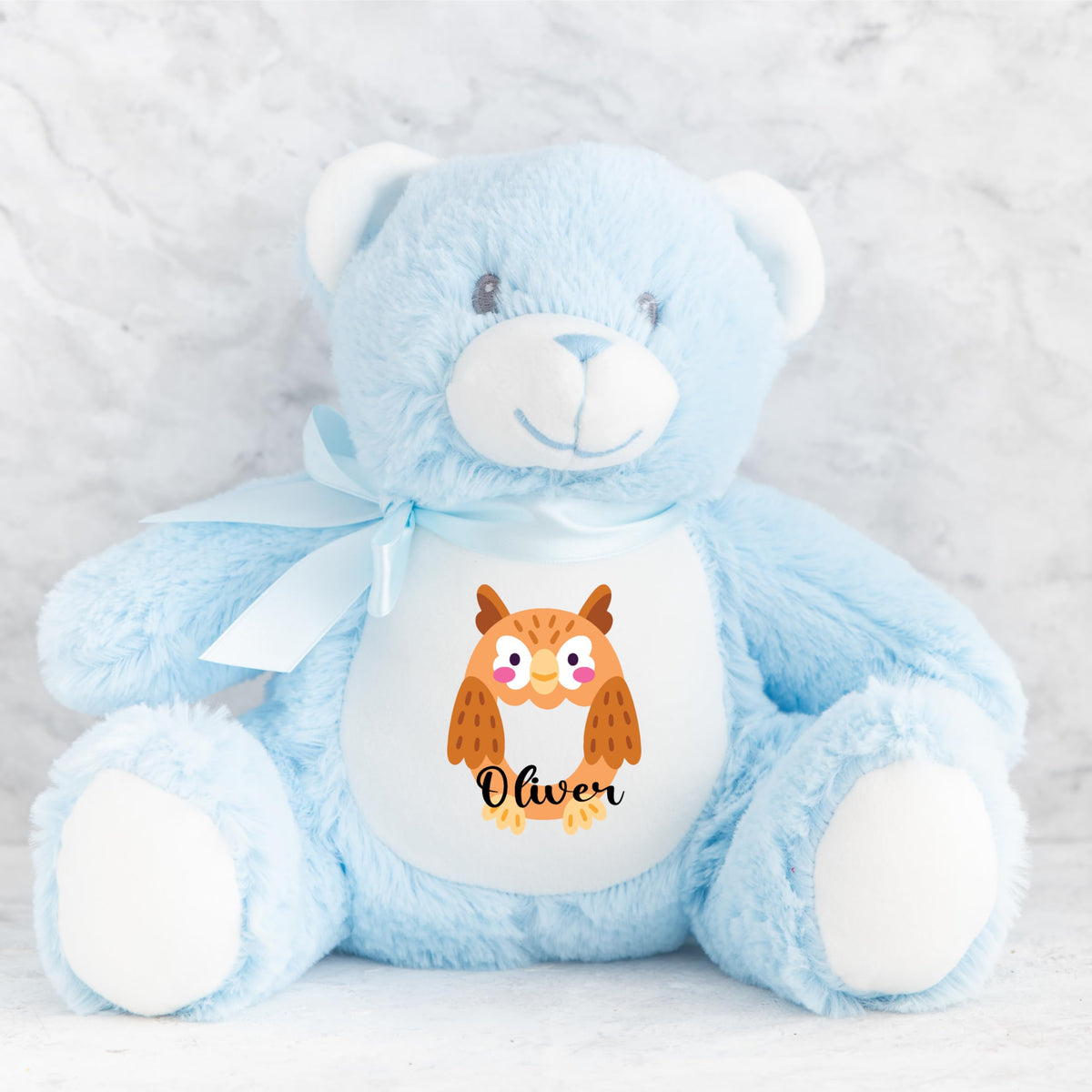 Crafted Memories - Personalised Teddy | Velveteen Bunny Soft Toy | Customisable Name for Newborns | Keepsake for Boys & Girls | Baby Shower Item | Pink Initial | Grey or White, 20-23cm