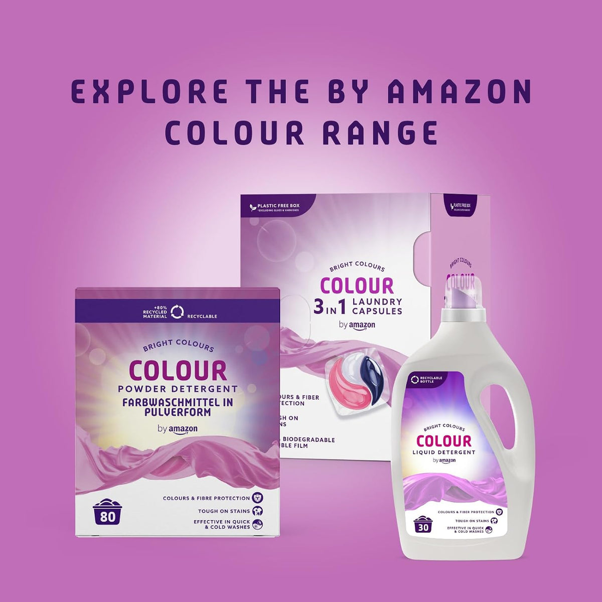 by Amazon Colours Powder Detergent, 4.8kg, 80 washes