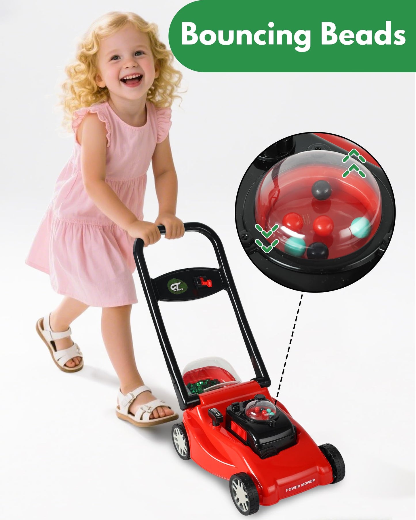 Kids Lawn Mower with Realistic Grass-Cutting Action and Sounds – No Batteries Required | Fun Outdoor Push Toy, Birthday Gift & Holiday Present for 3, 4, 5, 6, 7, 8 Year Old Boys and Girls