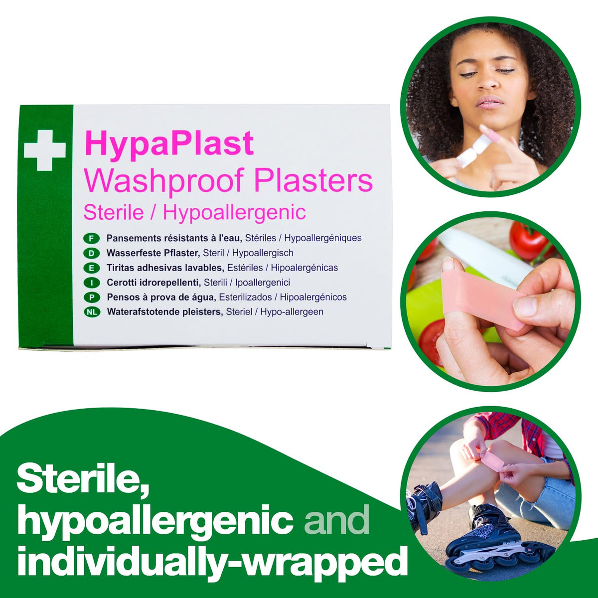 Safety First Aid Group HypaPlast Pink Washproof Plasters, 7.2 x 2.5 cm (Pack of 100)