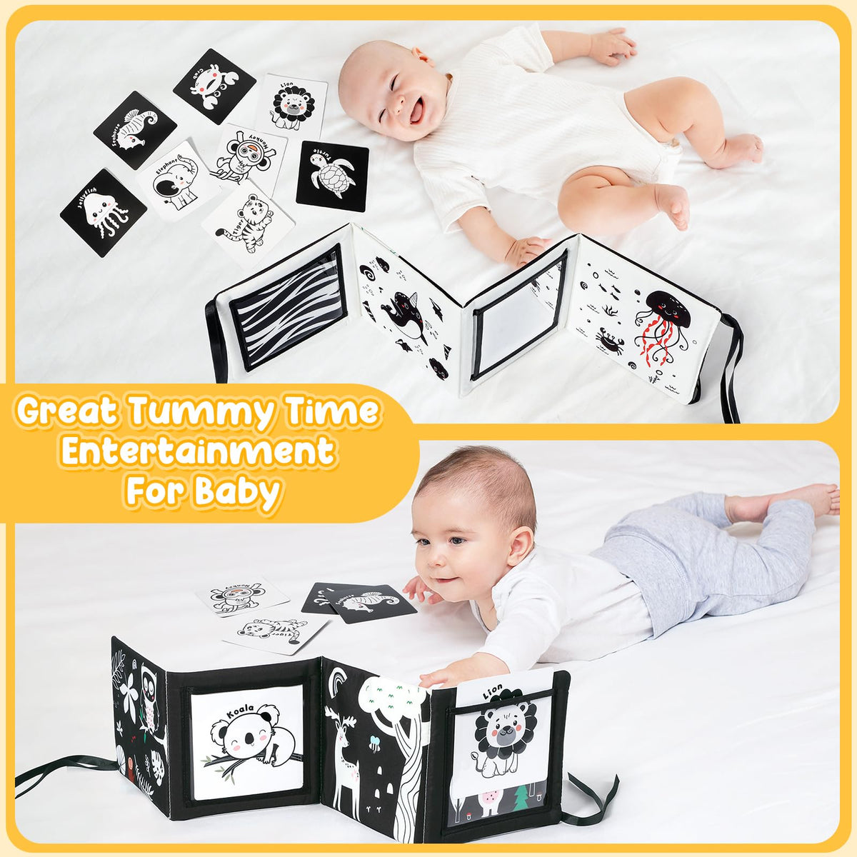 URMYWO Baby Toys, Black and White Sensory Toys Brain Development
