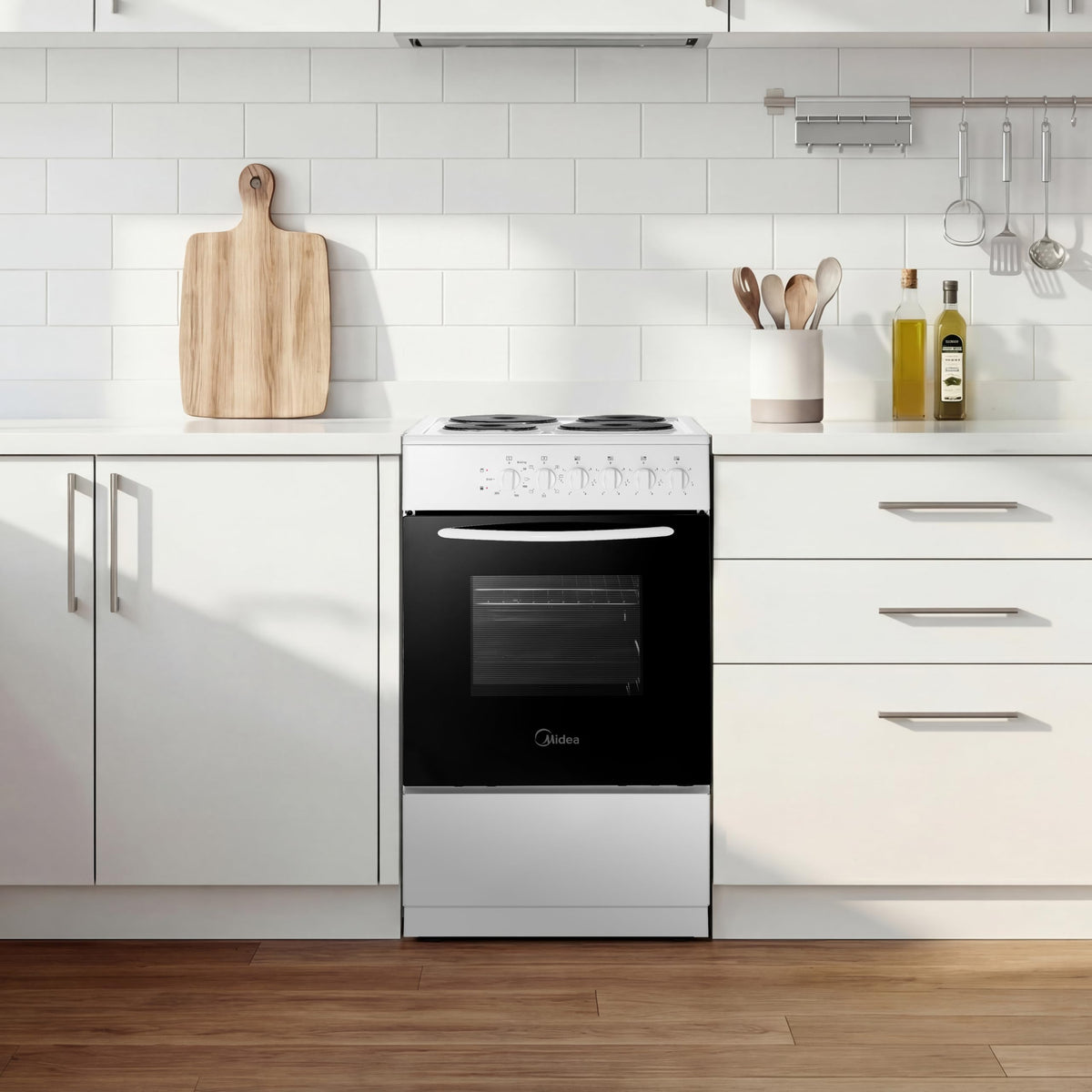 Midea 71L, 60cm Wide, Single Electric Built-in Fan Oven with Air Fry, 12 Oven Functions, Aqua Clean, LED Display, Convection, ECO, MultiLevel Cooking, Color Black - MBO65M90D2-BK