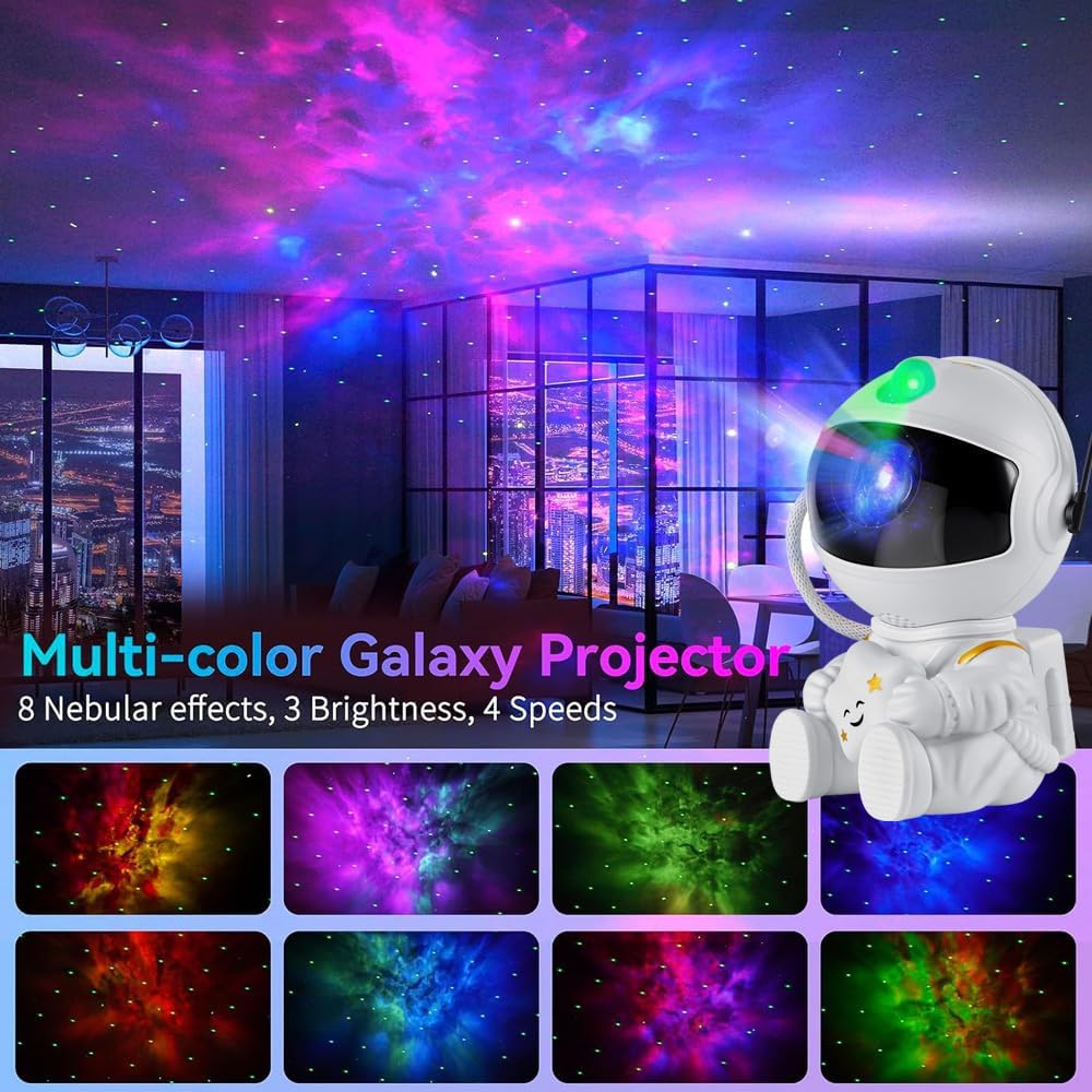 MAZ-TEK Astronaut Galaxy Star Projector - Starry Night Light with Remote Control Timer, 360° Adjustable for Christmas, Birthdays, Valentine's Day
