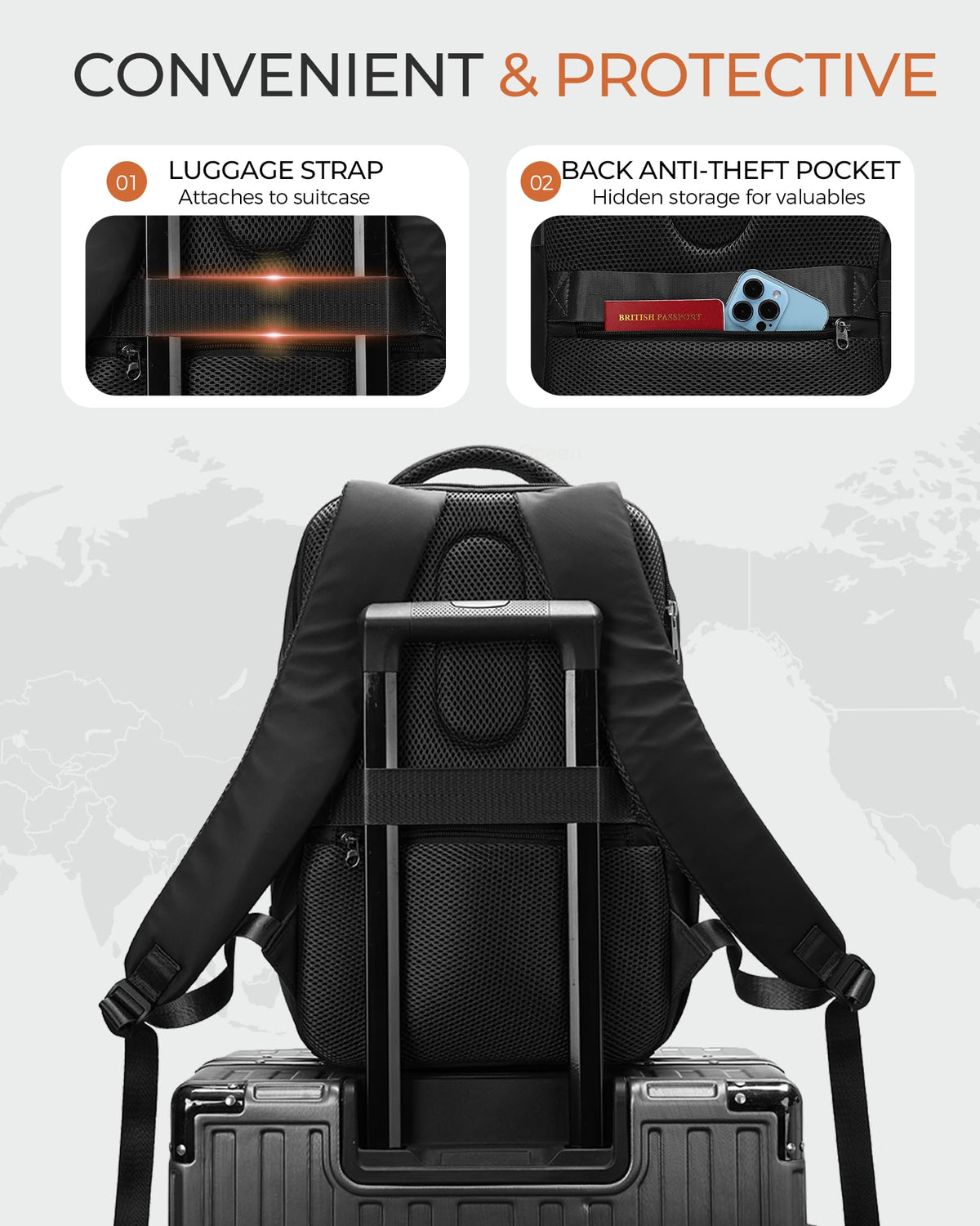 Yankony Ryanair Cabin Bags 40x30x20 Underseat, Travel Backpack Cabin Size
