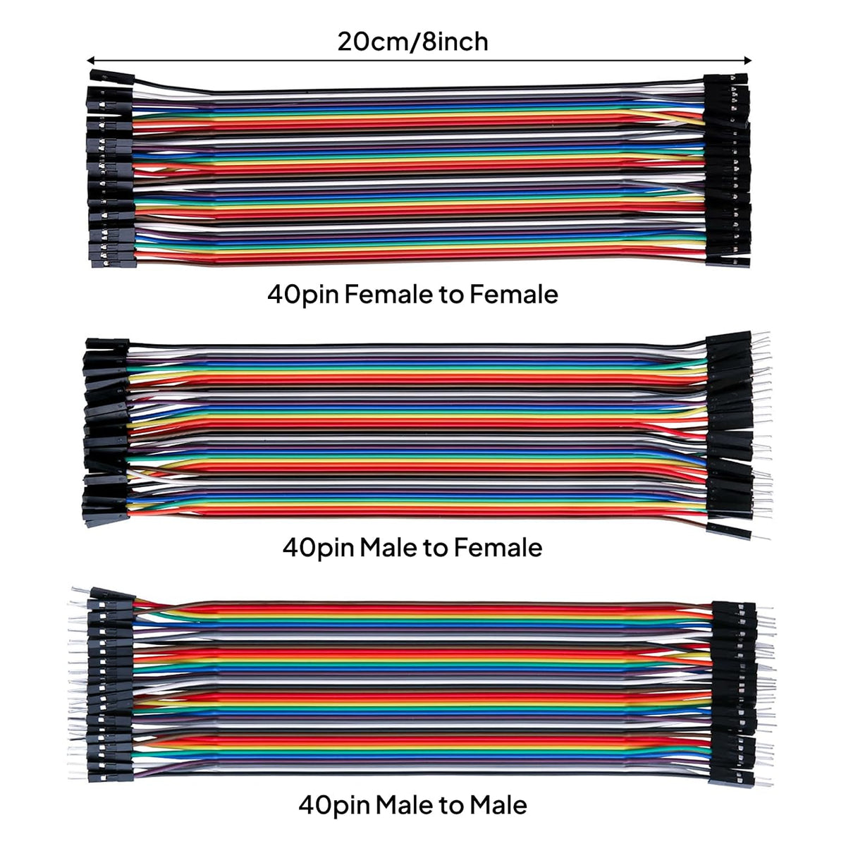ELEGOO 120pcs Multicolored Dupont Wire Kit Compatible with Arduino Projects