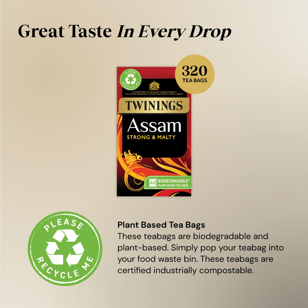 Twinings English Breakfast Tea, 4 x 80 Biodegradable Plant-Based Tea Bags