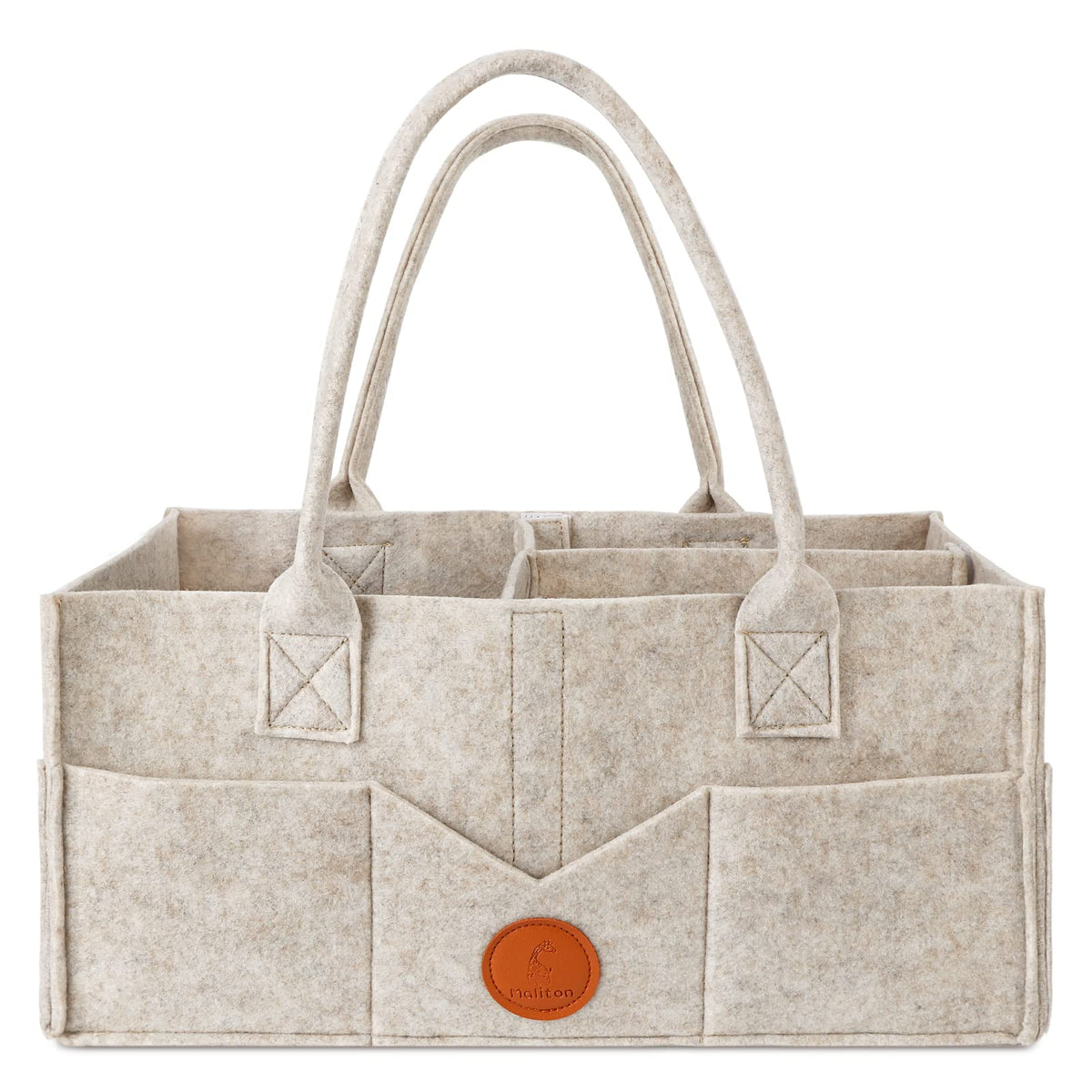 Maliton Nappy Caddy Organiser with 8 Pockets & Removable Dividers (Khaki)