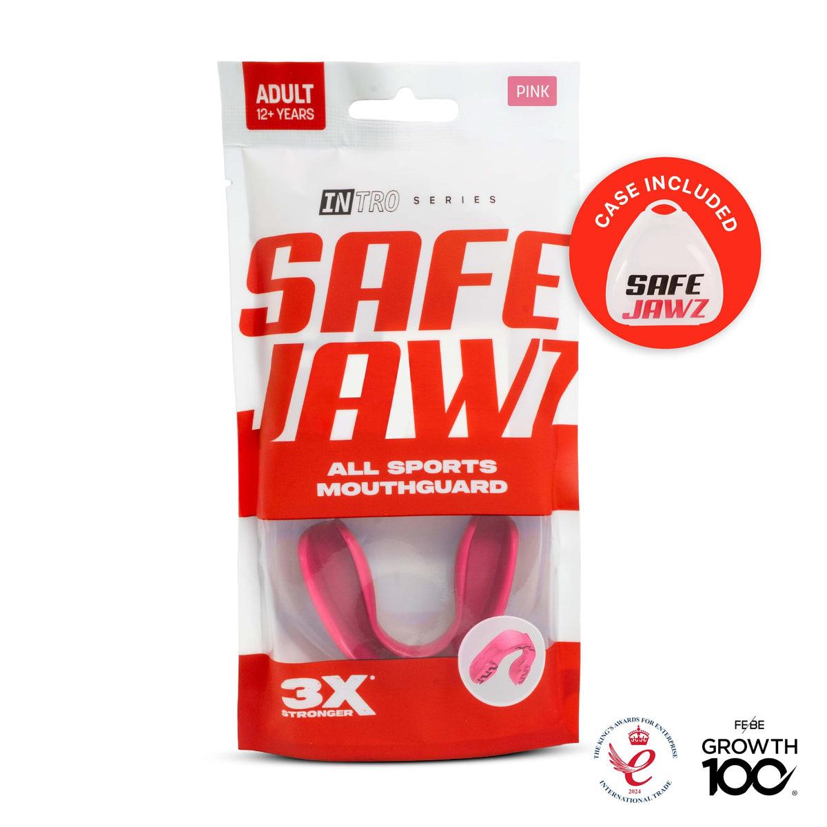 SAFEJAWZ Mouth Guard, Slim Fit Gum Shield for Adult & Junior with Case
