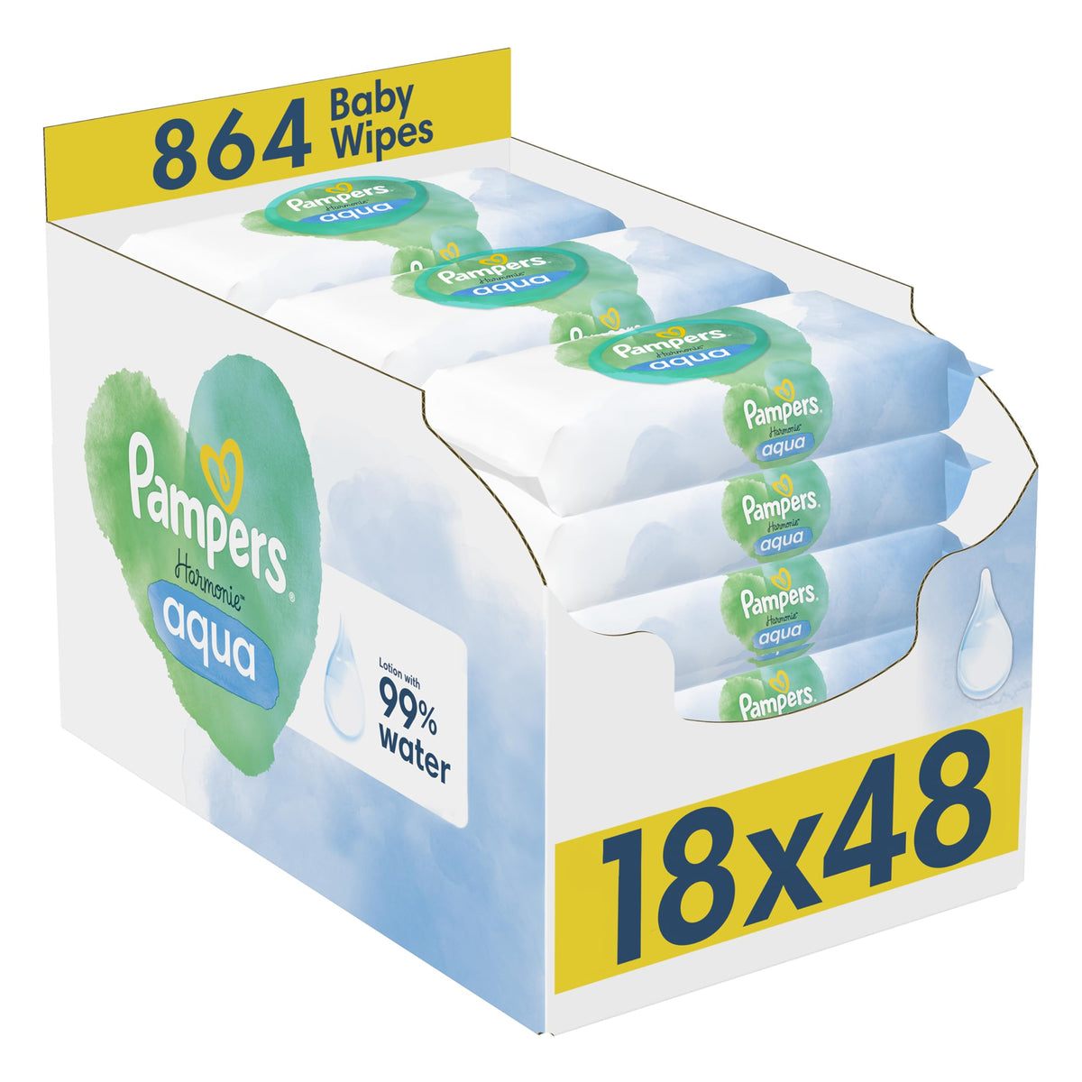 Pampers 99% Water Baby Wipes, 720 Count