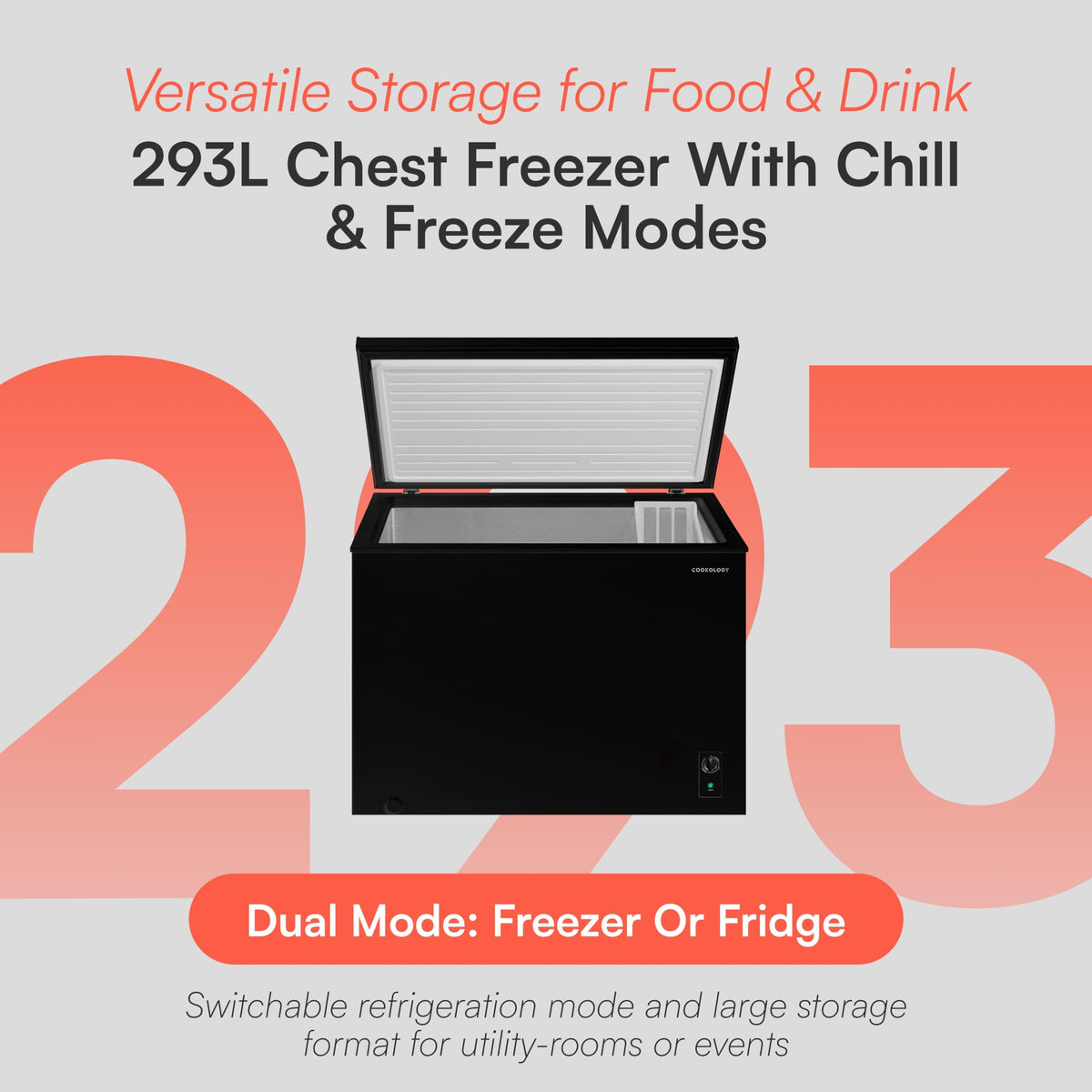 Cookology 99L Freestanding Chest Freezer - Adjustable Feet - White