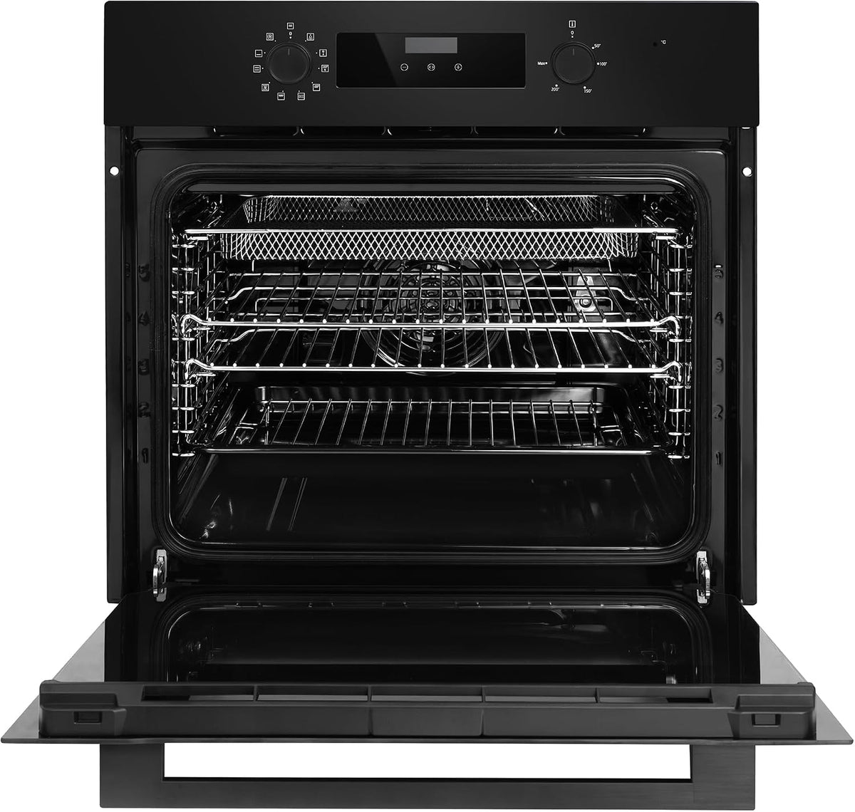 Russell Hobbs Built-in Multifunctional Electric Fan-Assisted Oven 70L in Black with 10 Functions, Double-Glazed Door, A Energy Rating, Grill Function, LED Clock & Timer, Easy-Clean Interior, RHEO7011B