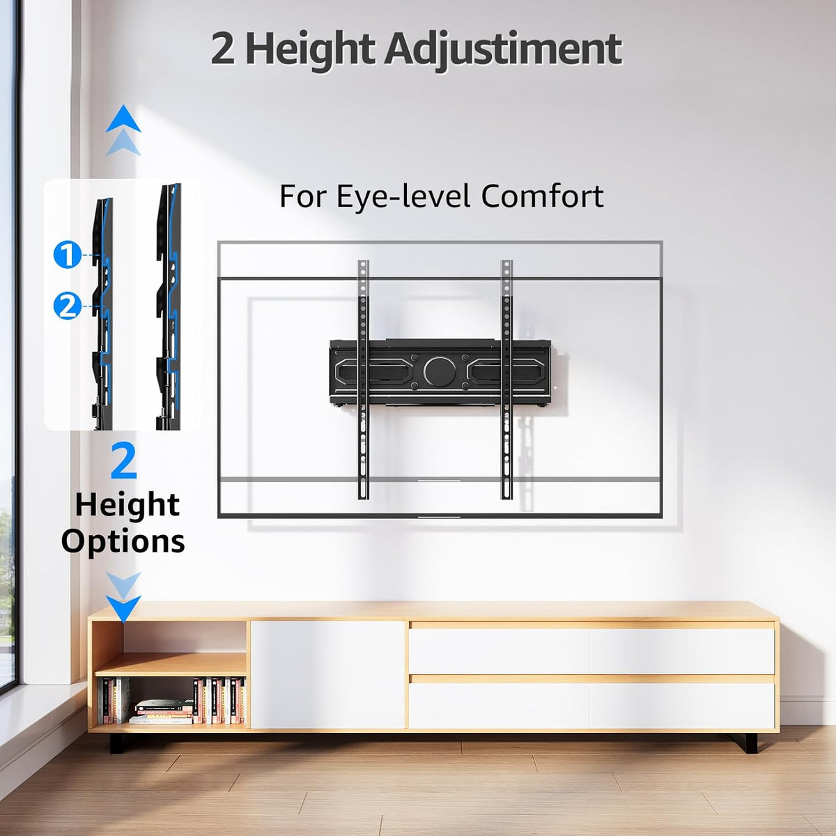 MOUNTUP TV Wall Bracket for Most 26-70 Inch LED, LCD, OLED Flat & Curved TV