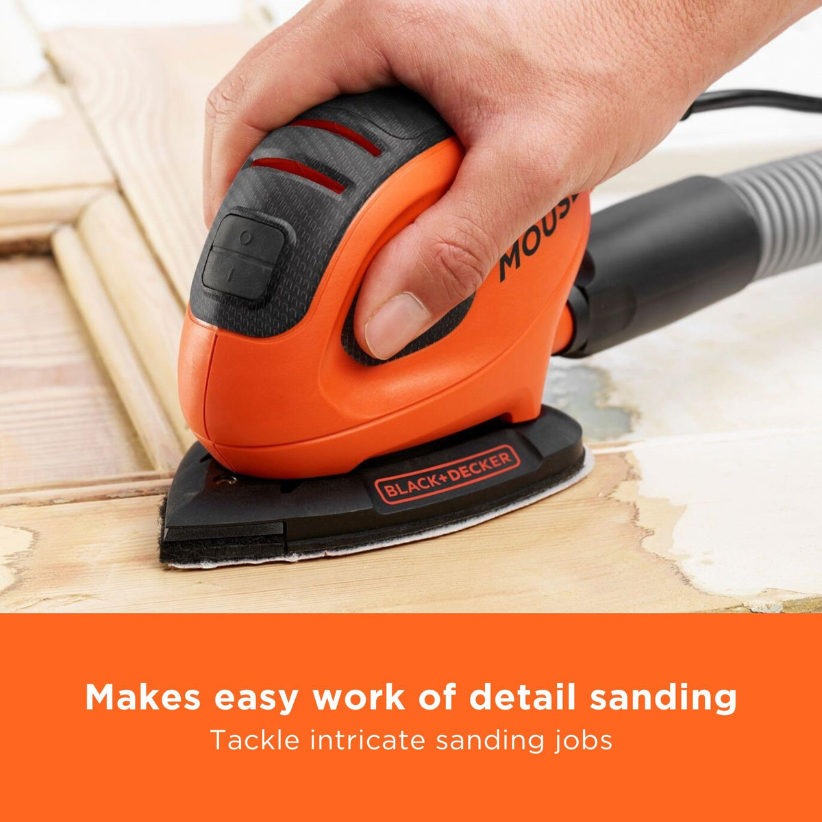 BLACK+DECKER Mouse 55W Compact Detail Sander, BEW230BC-GB
