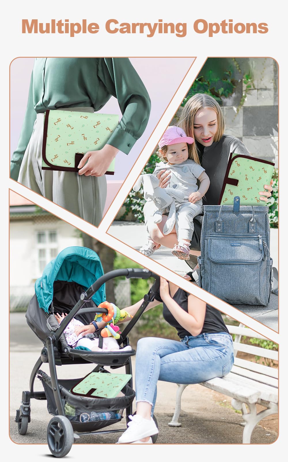 Lekebaby Foldable Travel Changing Mat Portable Baby Change Mat, Grey