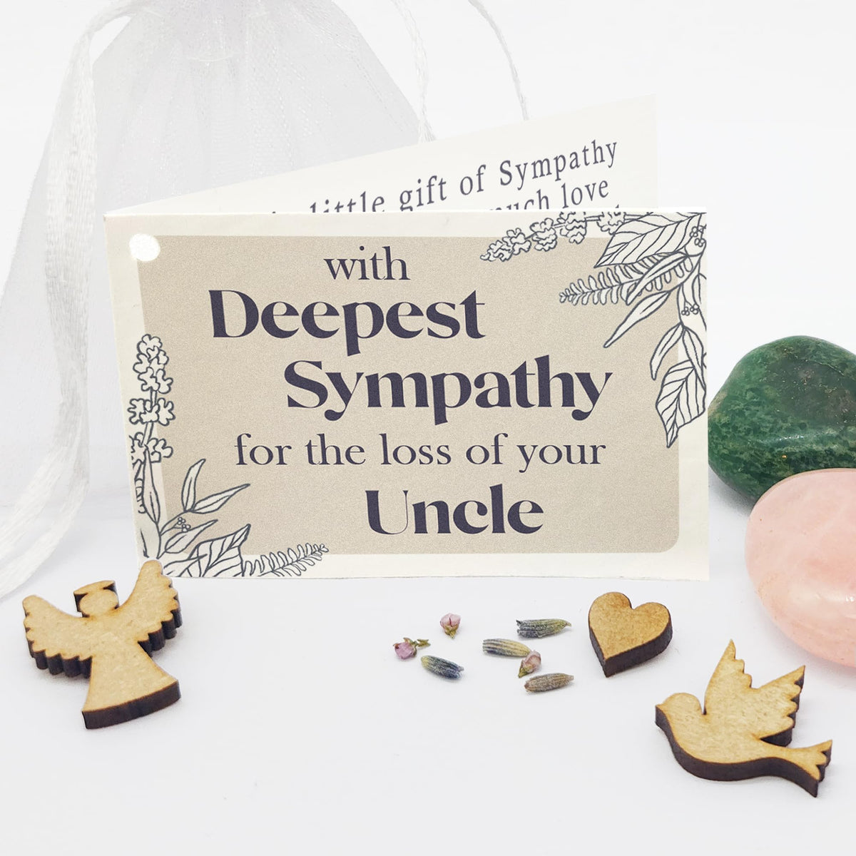 Loss of Nan - Deepest Sympathy gemstone gift bag with mini card