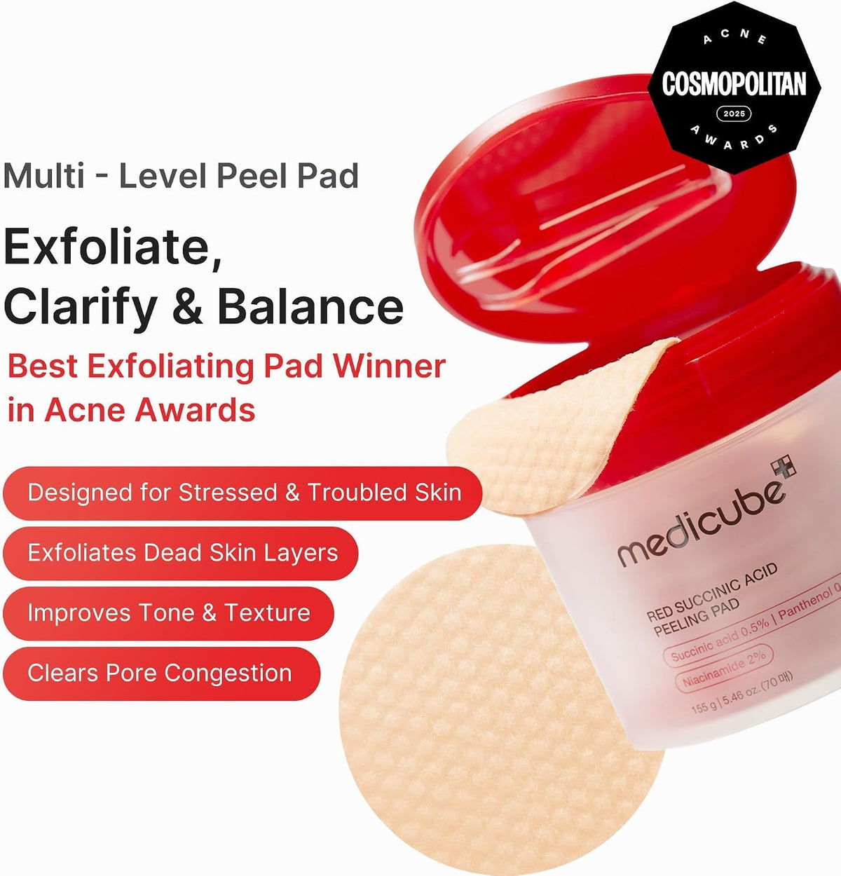 medicube Toner Pads Zero Pore Pad 2.0 for Exfoliation and Pore Care