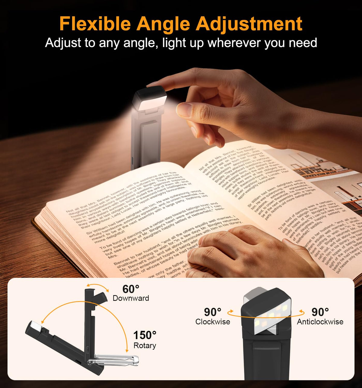 Gritin 2026 Gen 2 Rechargeable Book Light,2-in-1 Reading Light & Torch
