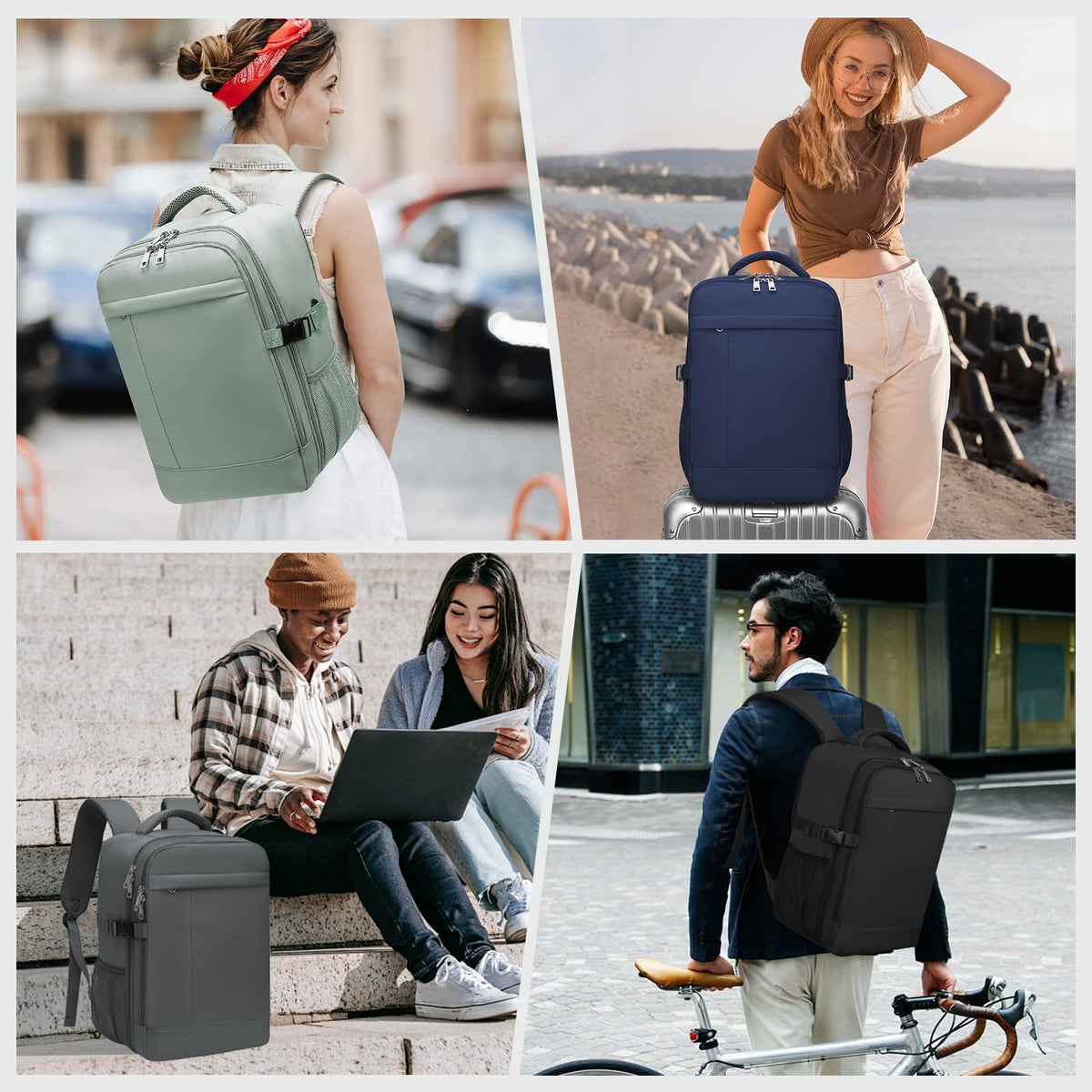 Lossga Ryanair Cabin Bags 40x30x20 Underseat Carry-ons Travel Backpack (Pack of 2)