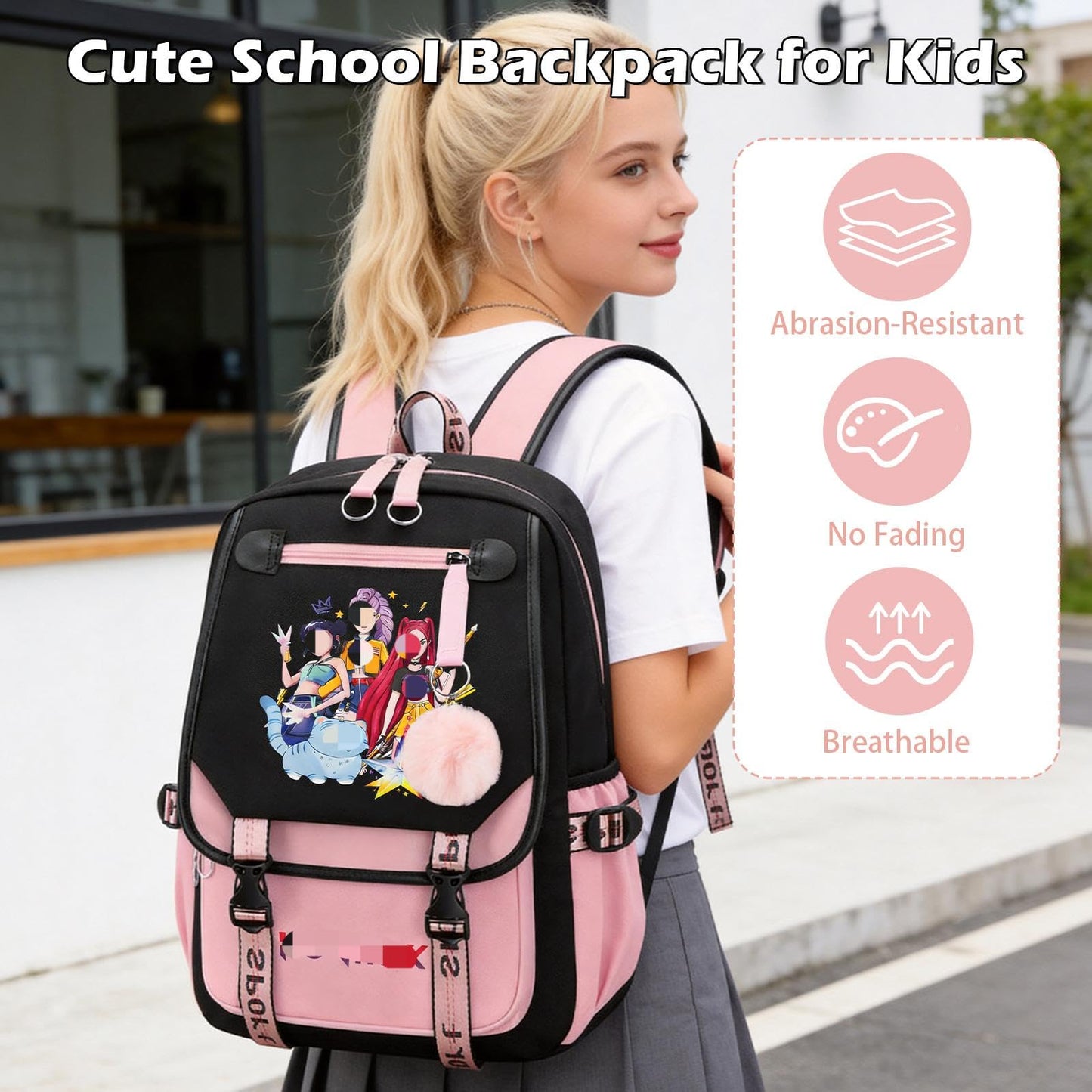 yumcute De-mn Backpack Kids, Teen Game School Bags, Children Primary Schoolbag, Children's School Backpack, 17 Inch Large Capacity Travel Rucksack Waterproof Boys Girls Book Bags for Aged 3-12 Years