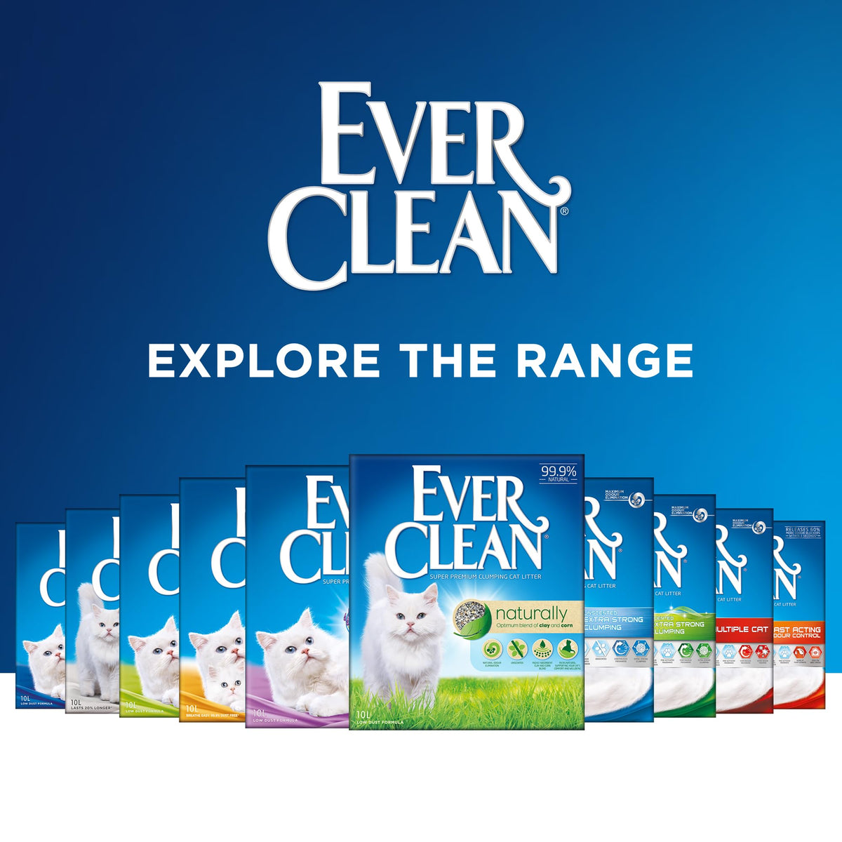 Ever Clean Clumping Cat Litter, Multiple Cat, Scented for long-lasting freshness, Unbeatable Clumping Strength, 10L