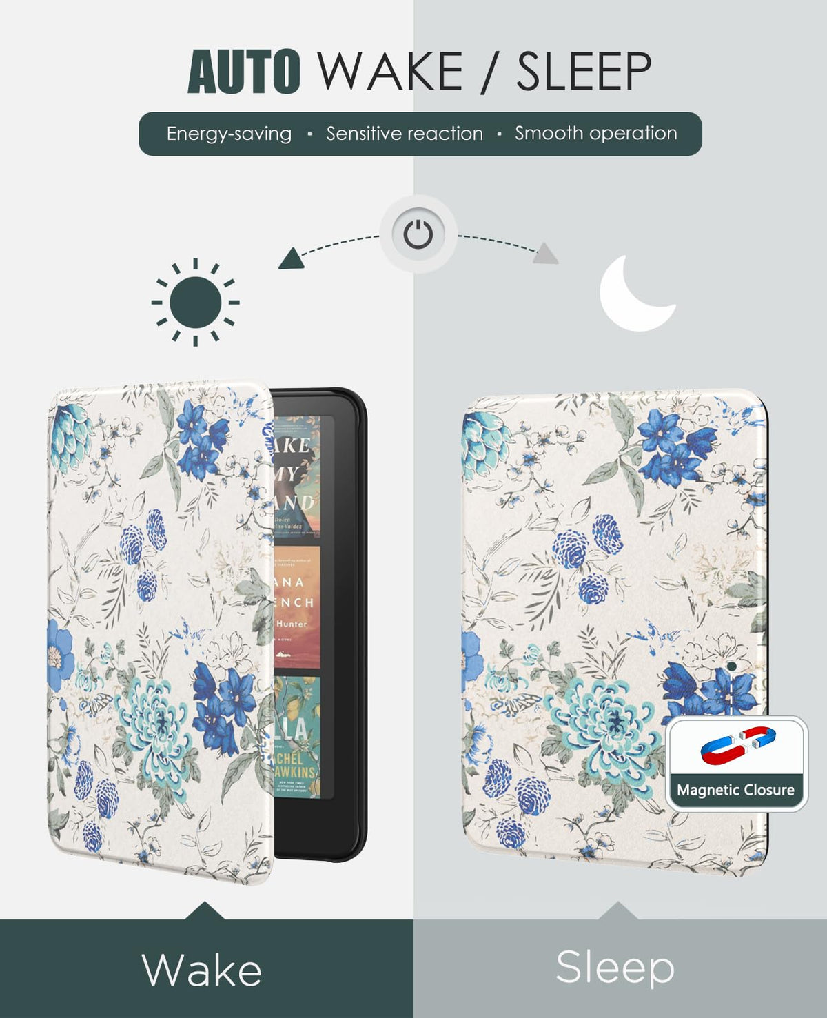 MoKo Case for 7" Kindle Paperwhite 12th Gen & Colorsoft 2024, Denim Black