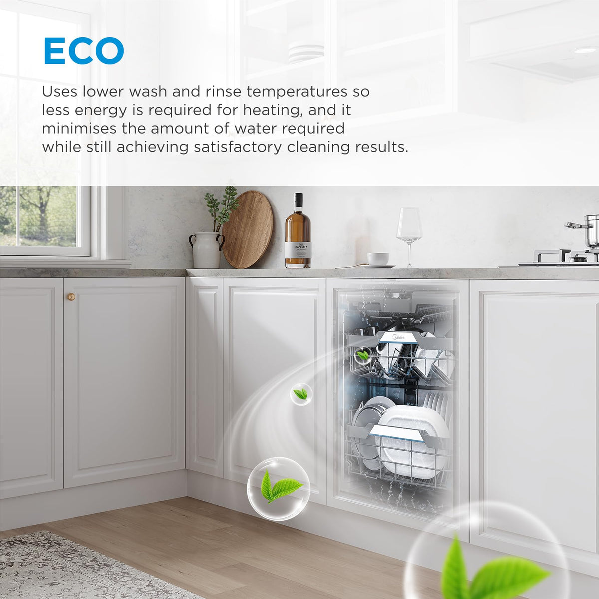Midea 60cm Freestanding Dishwasher, 14 Settings, Stainless Steel