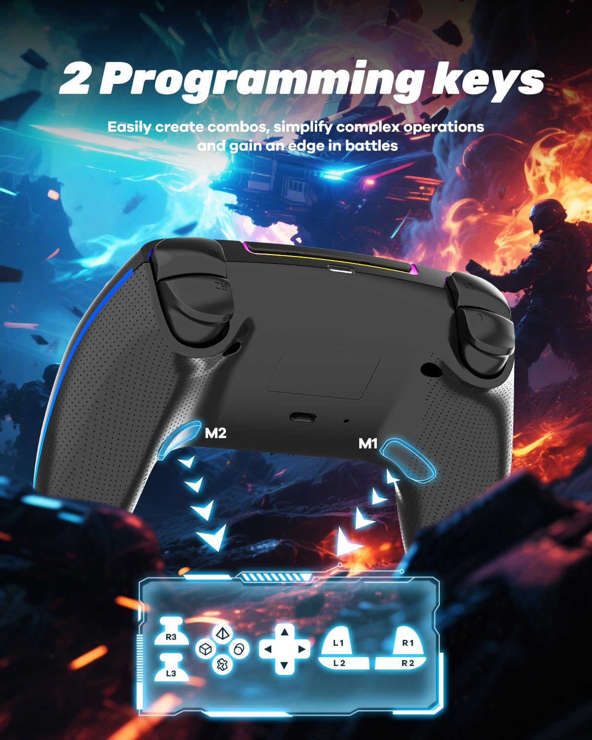 MYSTILUCK Wireless Hall‑Effect Controller for PS5, PC, Mac, Steam Deck