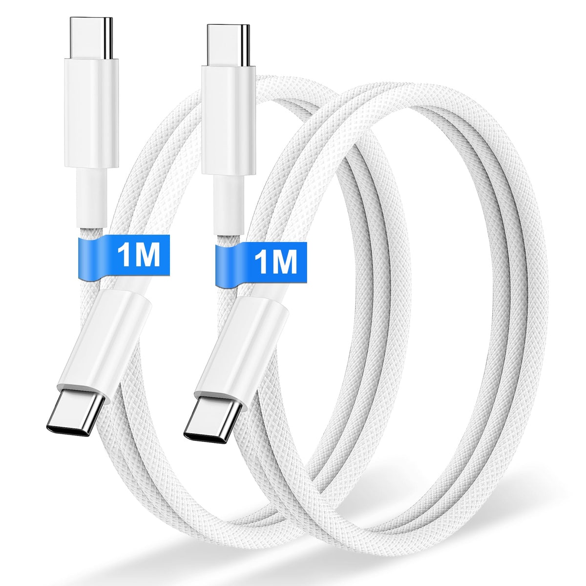 USB C to USB C Charger Cable 2M 2Pack, 60W Nylon Braided USB C to C Cable Original Fast Charge Type C Data Cable for iPhone 18 Pro Max/Duo/Fold/17e/17Air/16/Plus, Samsung Galaxy S26 S25, MacBook Air
