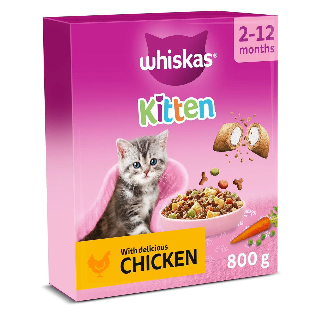 Whiskas Junior Chicken 7 kg Bag, Kitten Cat Dry Food - Pack May Vary